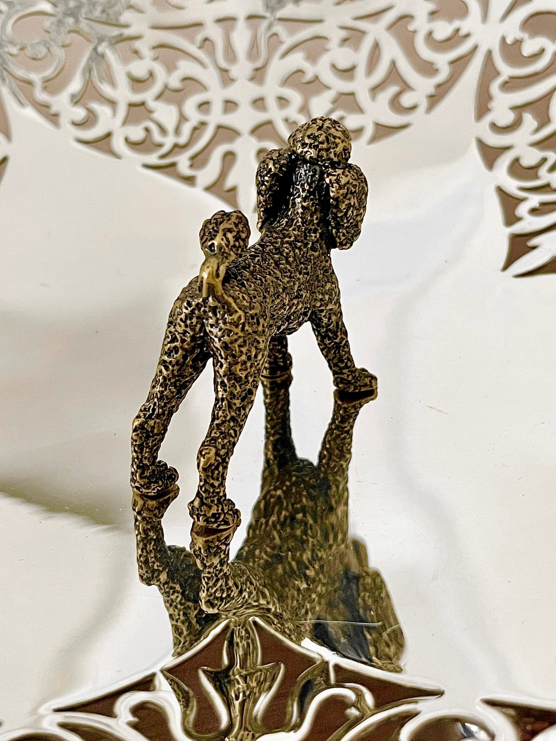 Fine craftsmanship Solid Brass poodle ornament Dog figurine Cast brass poodle