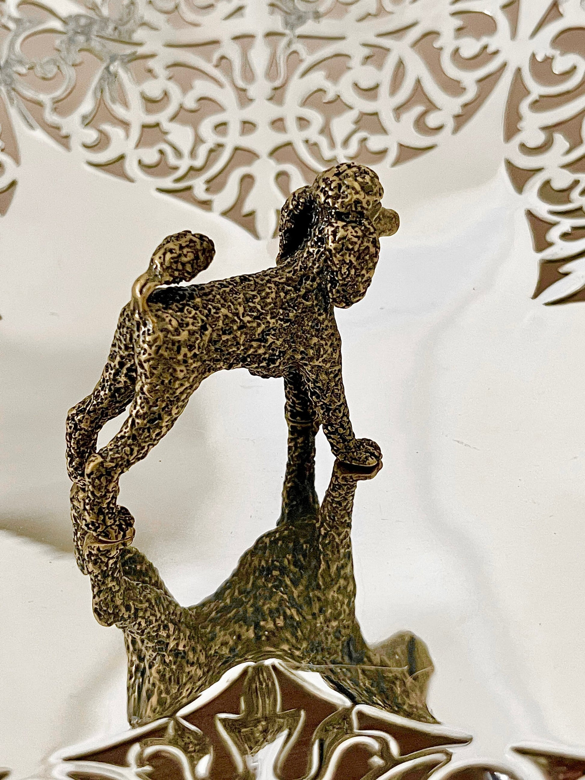 Fine craftsmanship Solid Brass poodle ornament Dog figurine Cast brass poodle