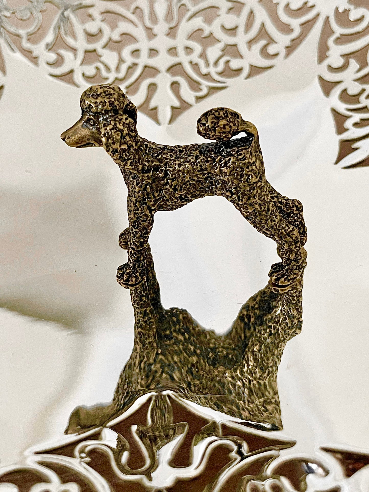 Fine craftsmanship Solid Brass poodle ornament Dog figurine Cast brass poodle