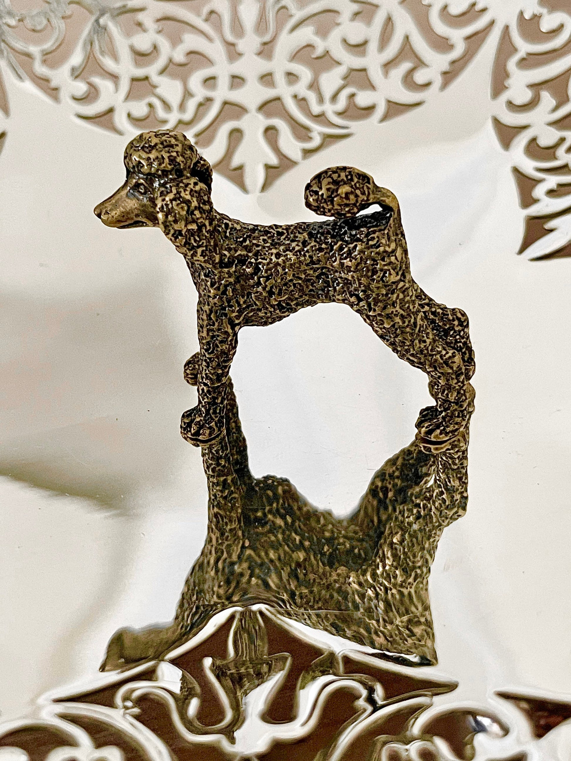 Fine craftsmanship Solid Brass poodle ornament Dog figurine Cast brass poodle