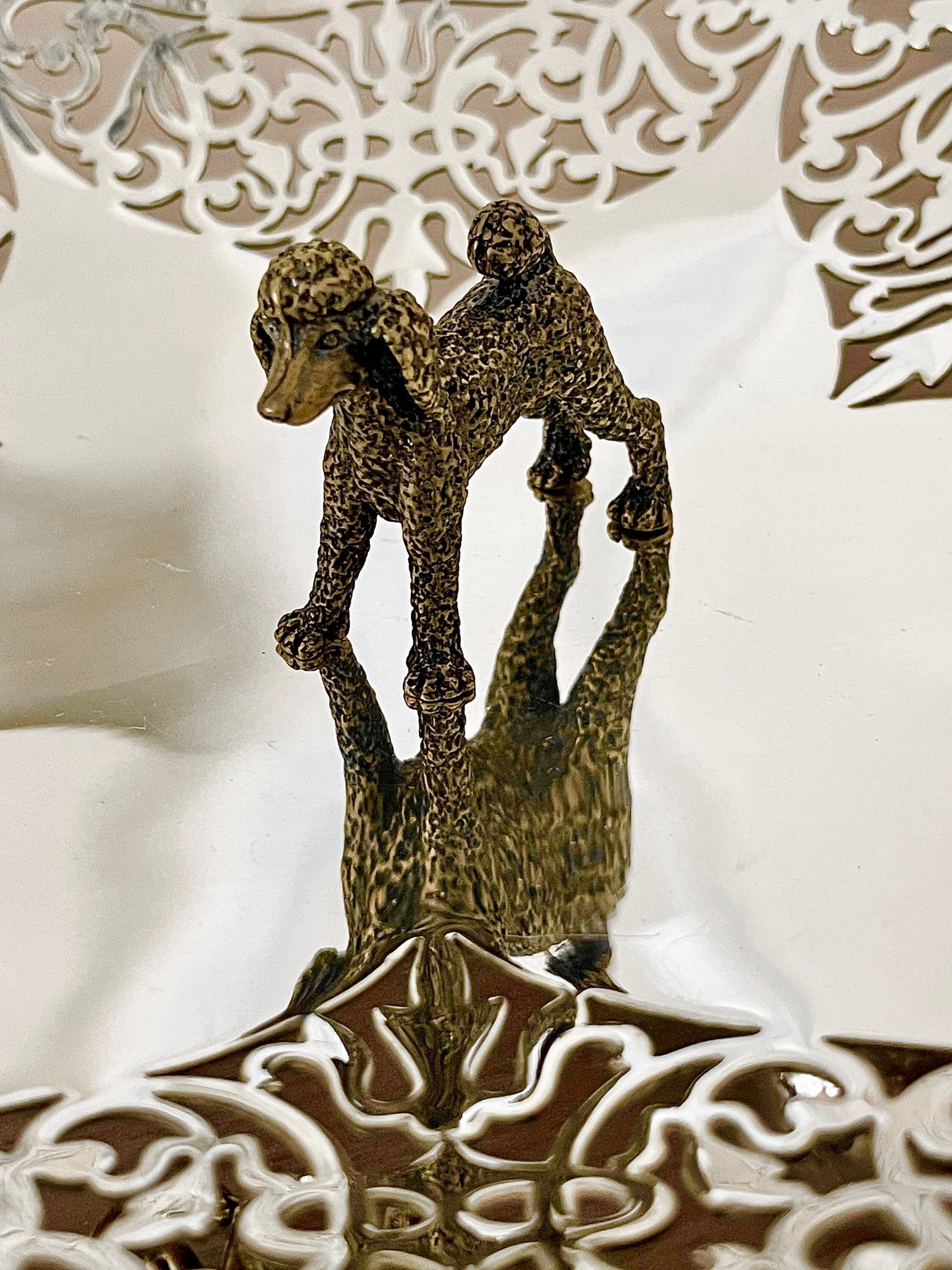 Fine craftsmanship Solid Brass poodle ornament Dog figurine Cast brass poodle