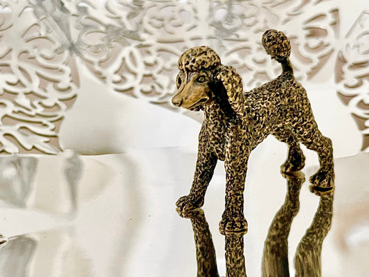 Fine craftsmanship Solid Brass poodle ornament Dog figurine Cast brass poodle