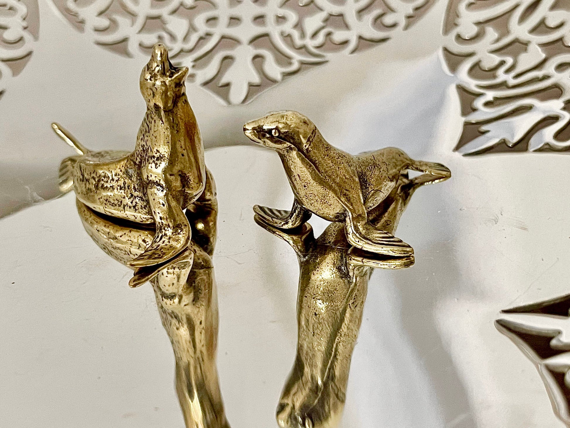 Lifelike fine Sea lion miniature, Seal figurine, solid brass figurine, sea creature sculpture, pinnipeds miniature, cute seal