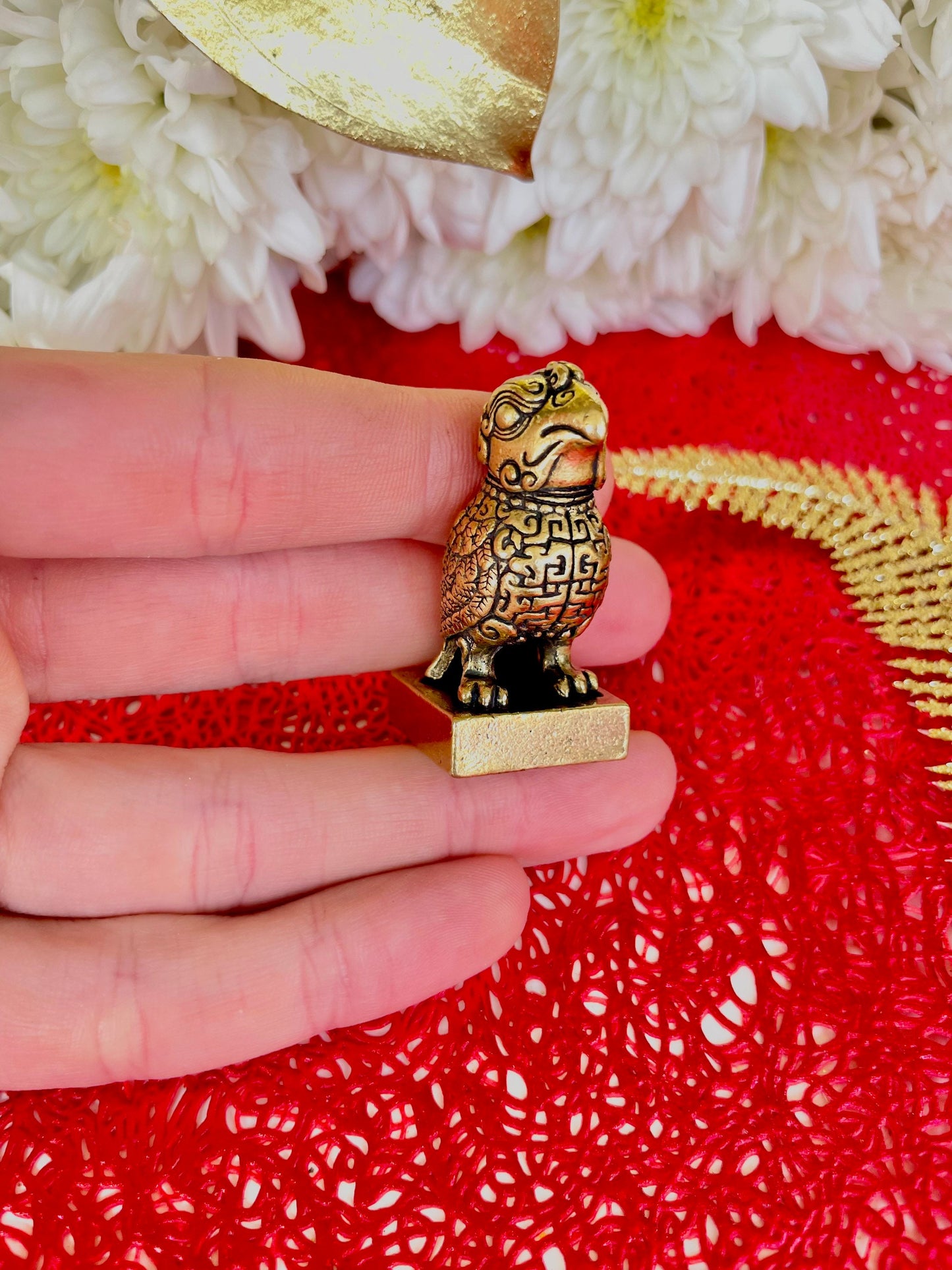 The Fortune-Bringing Bird, solid brass bird figurine, good luck charm, unique style bird ornament, cool style figurine