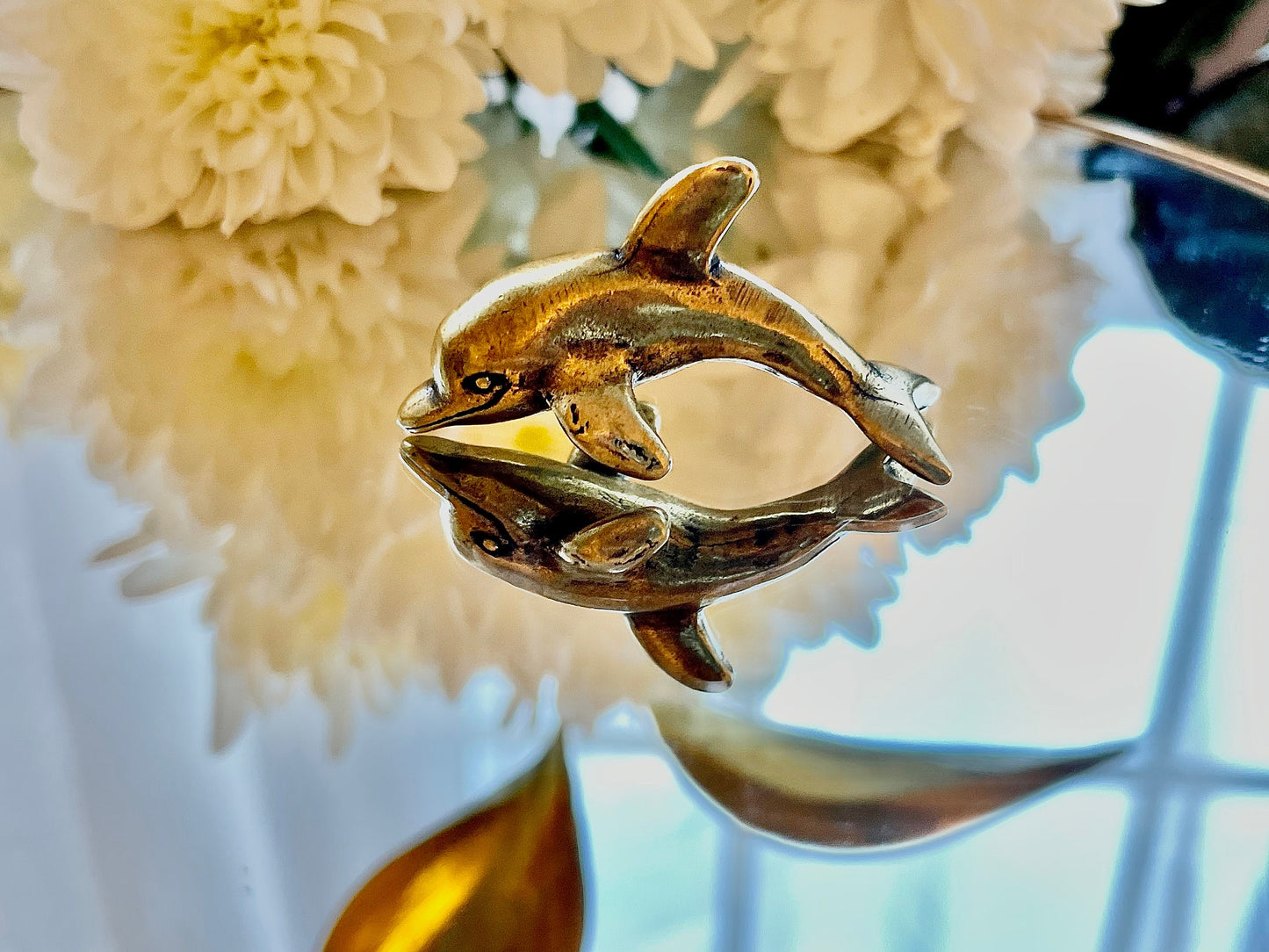 Dolphin Solid Brass Figurine , Dolphin Sculpture, Dolphin Figurine, Room Decor, House Decor, Gift for Kid, Tabletop Decor