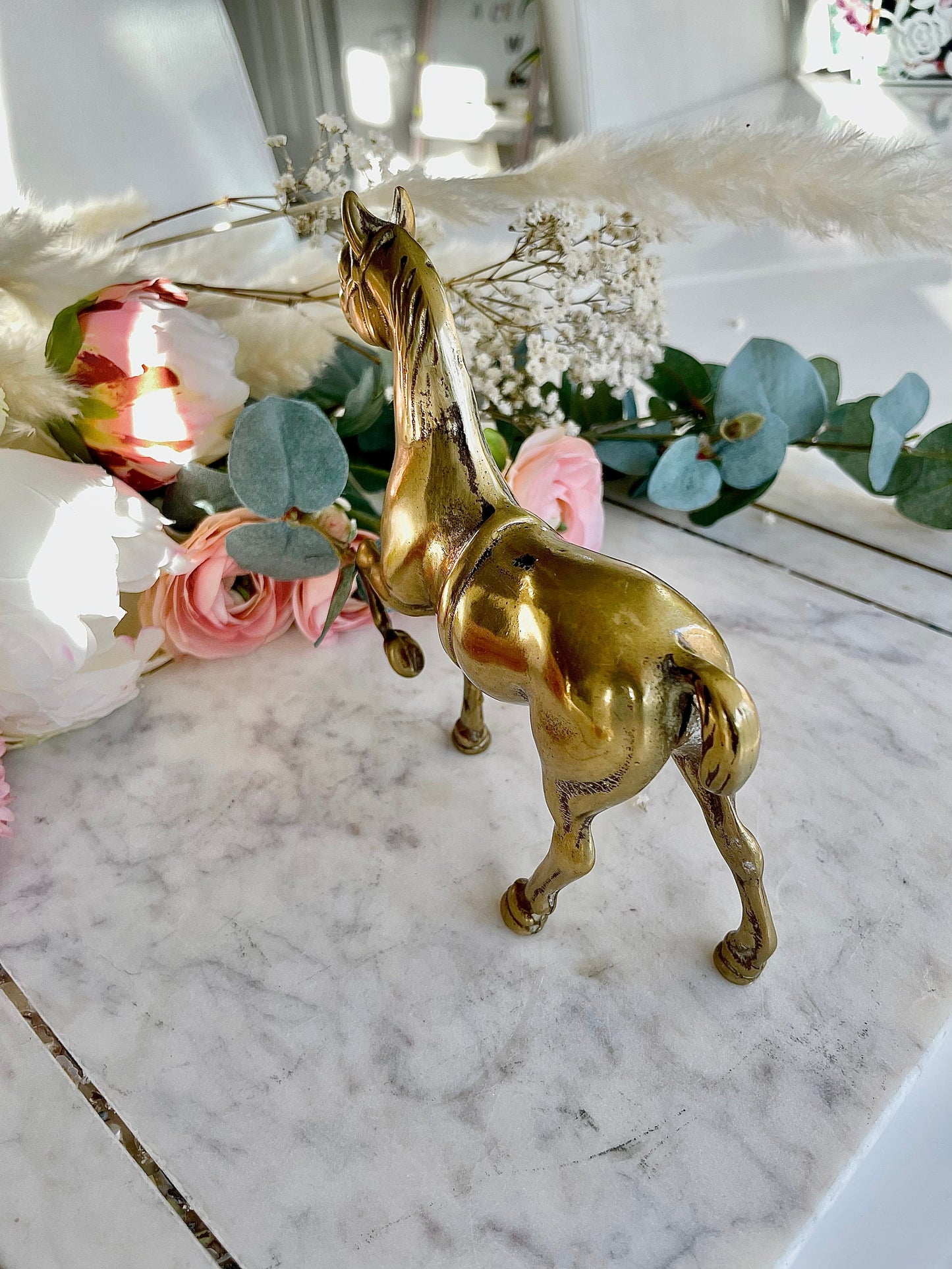Vintage Brass Horse Figurine, Equestrian Decor, Equestrian Gifts, Horse Decor, Prancing Horse Figurine, Brass Collectibles, Brass Decor