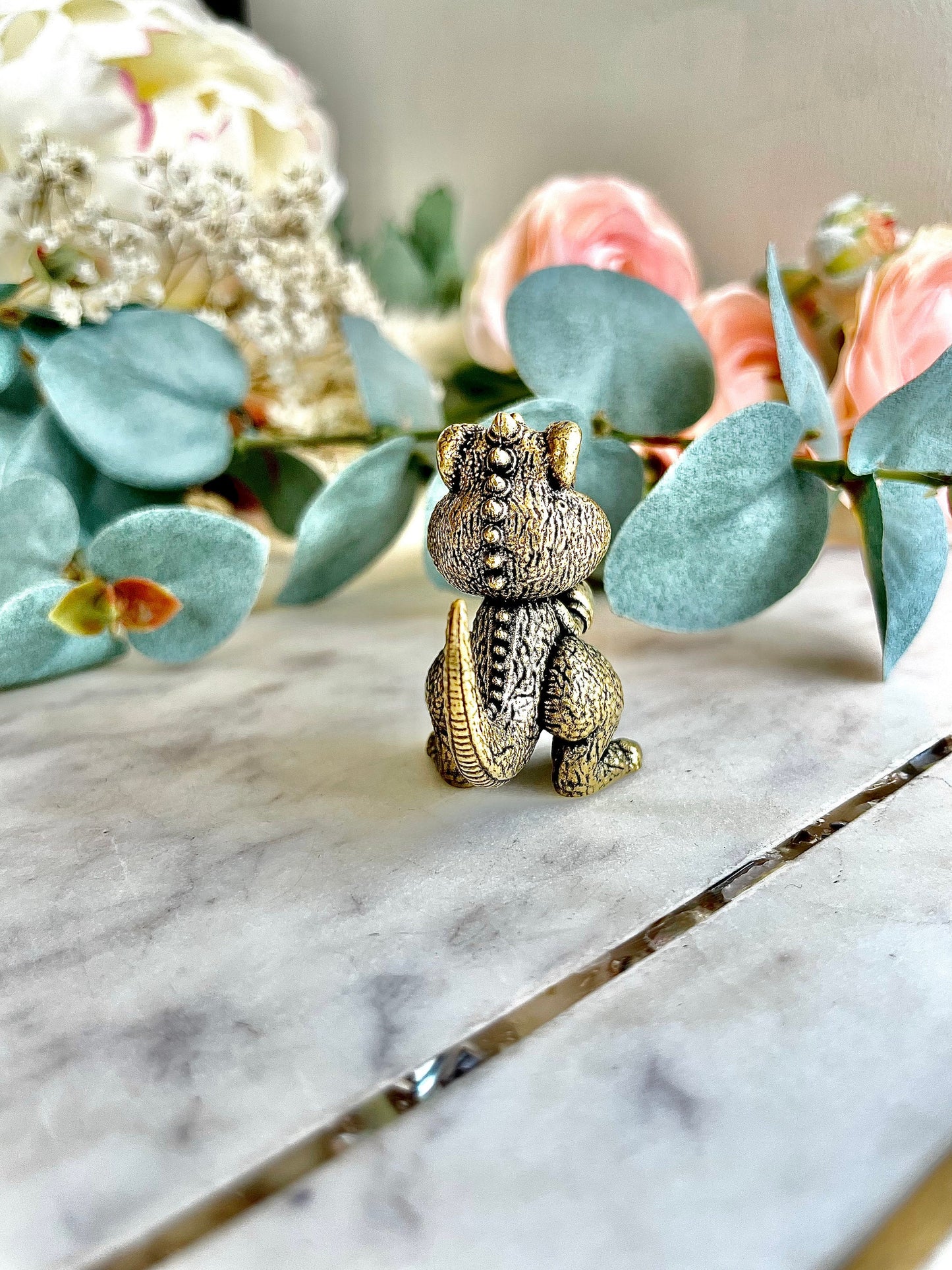 Solid brass dino boxer figurine, cute dinosaur with boxing gloves statuette, gon ornament, Mondo Jurassic Park T-Rex, gift for boxer