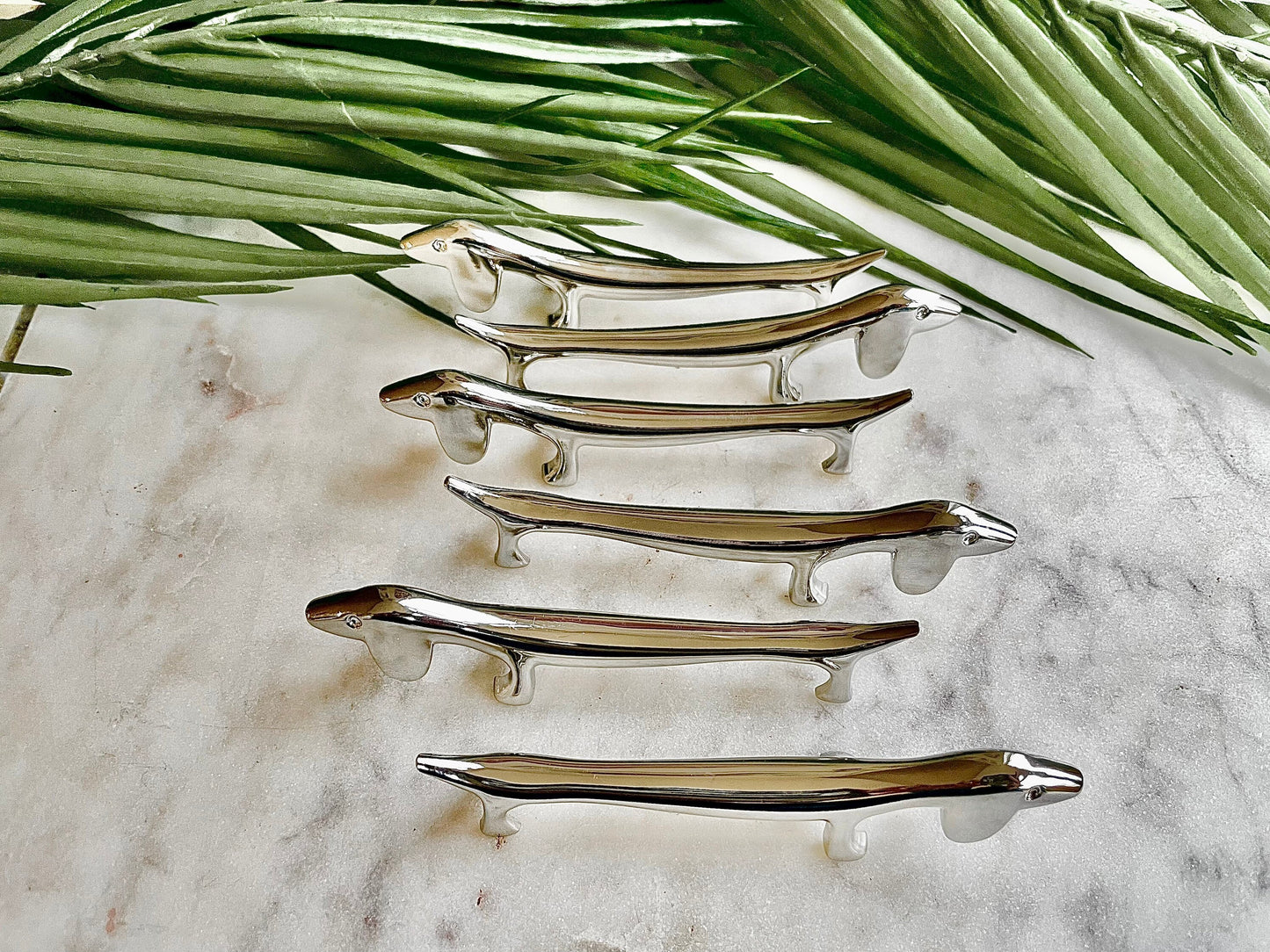 Set of 6 dog style knife holders, Sausage Dog Cutlery Holder, Rest for Knifes, Forks, and Spoons, Farmhouse Tableware