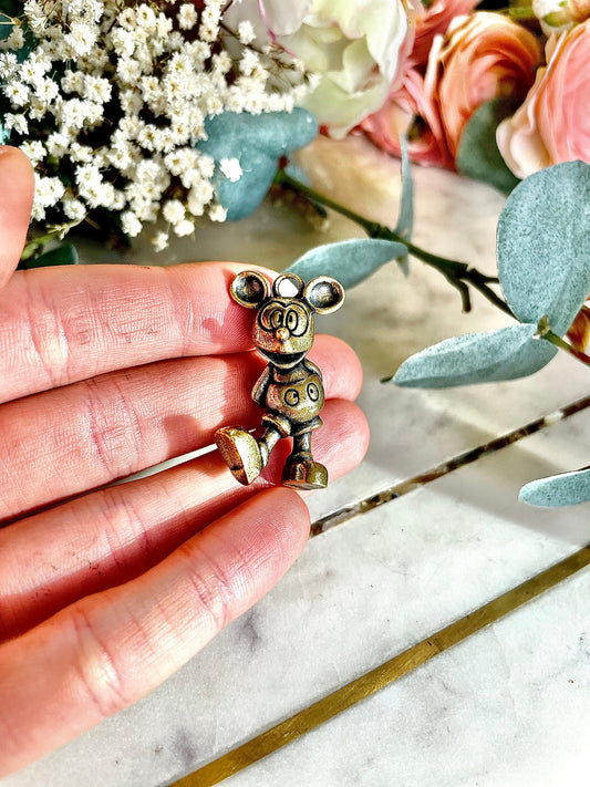 Cheeky Mickey Mouse solid brass pendant, Mickey charm for Bracelet, cute Mickey keyring