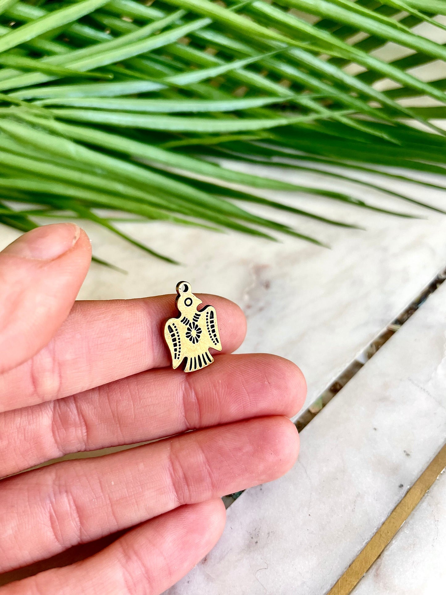 Thunderbird Charm, Solid Brass Native American Eagle Thunderbird Charm, Eagle Pendant, South Western, Tribal Bird, Aztec Charm