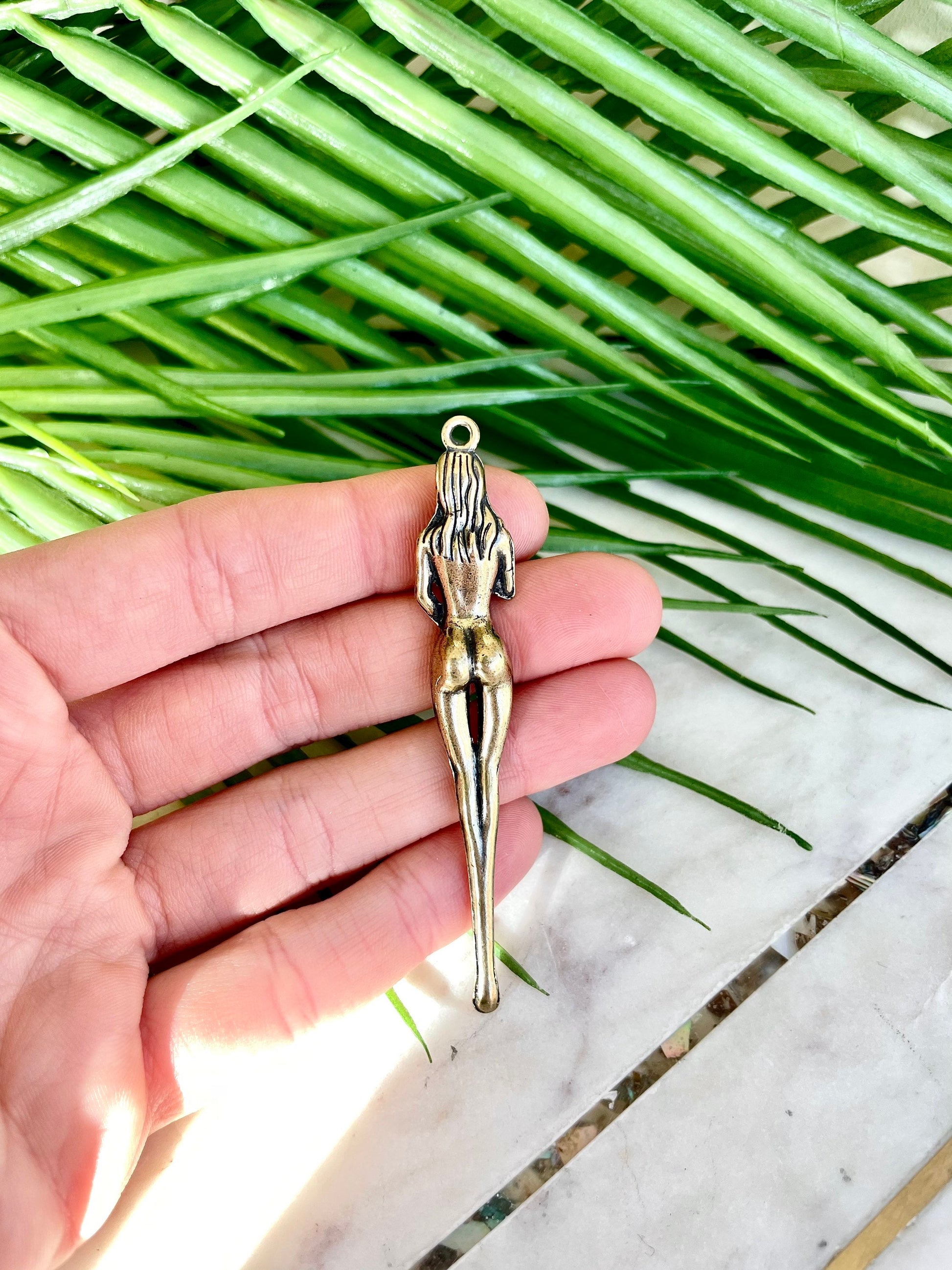 Brass woman ear spoon, keychain ear pick, Brass Girl Artwork, brass ear spoon, Ear cleaning tool, Curette Cleaner Keychain Pendants