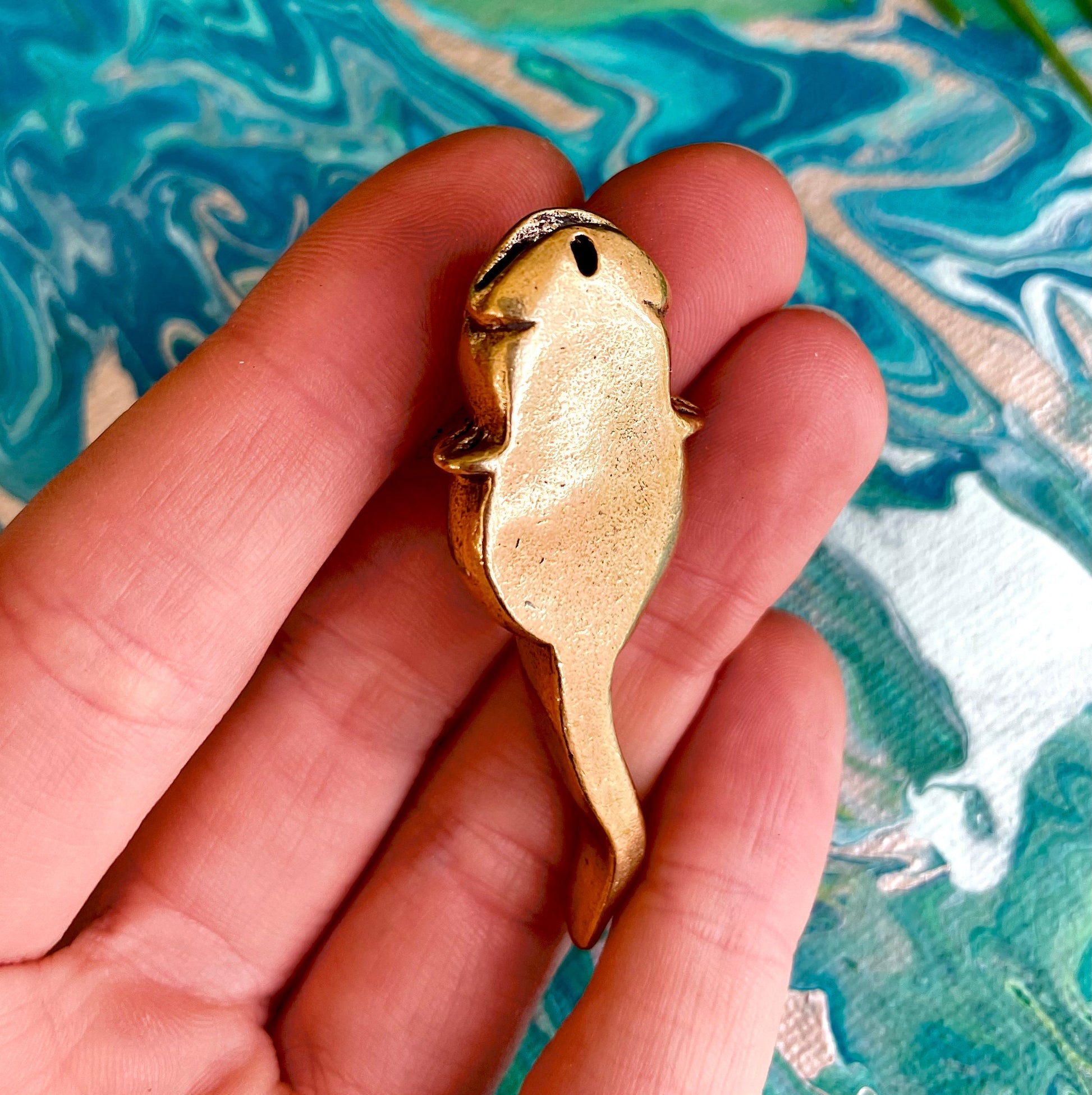 Cute Solid brass Catfish Figurine, brass fish statuette, Lost Wax Casting Fish Statue, Sheatfish Pendant
