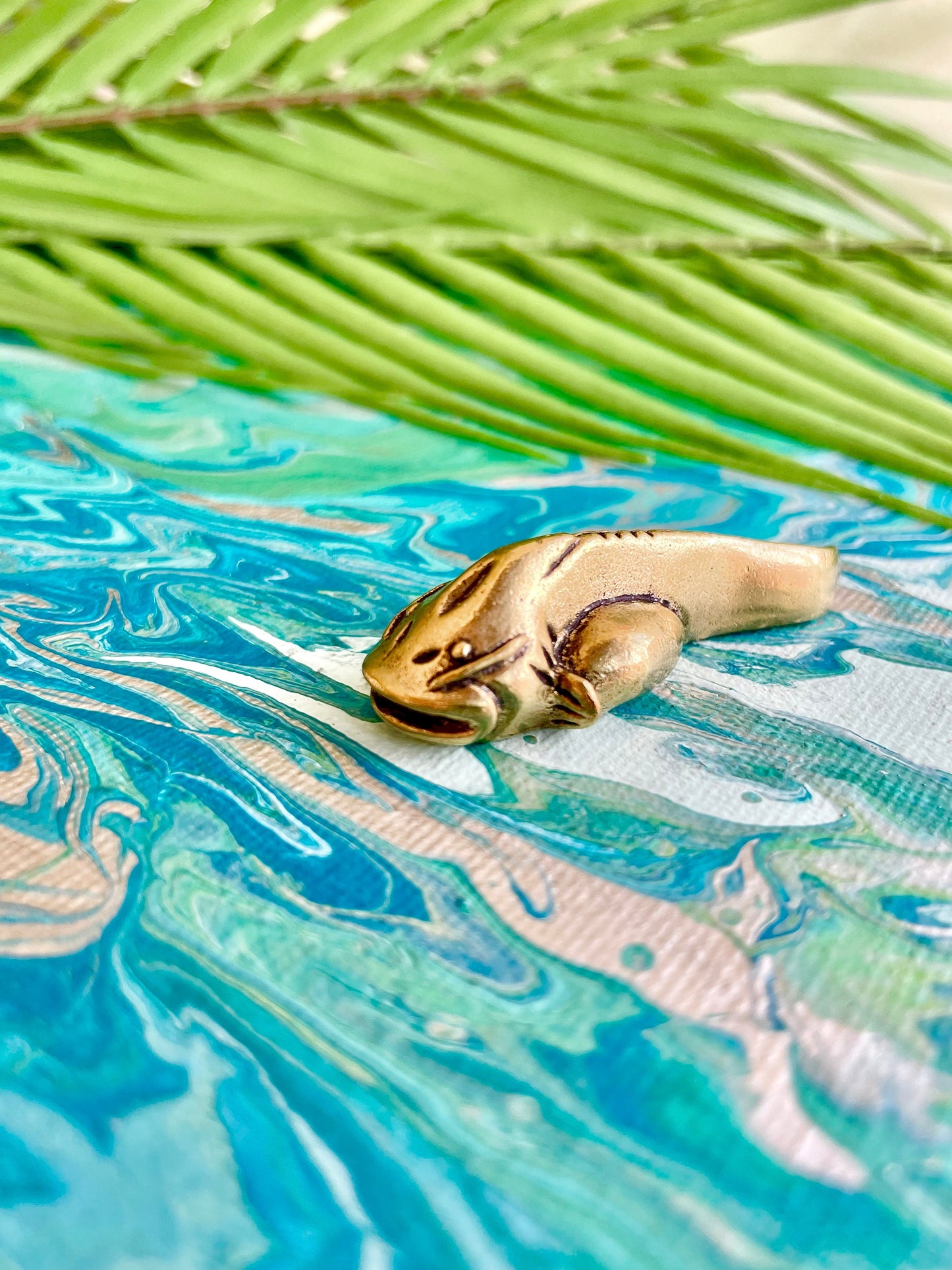 Cute Solid brass Catfish Figurine, brass fish statuette, Lost Wax Casting Fish Statue, Sheatfish Pendant