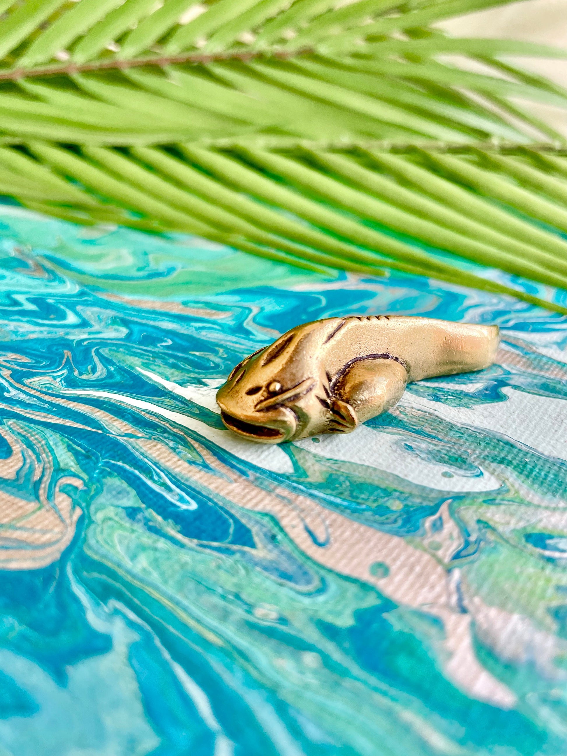 Cute Solid brass Catfish Figurine, brass fish statuette, Lost Wax Casting Fish Statue, Sheatfish Pendant