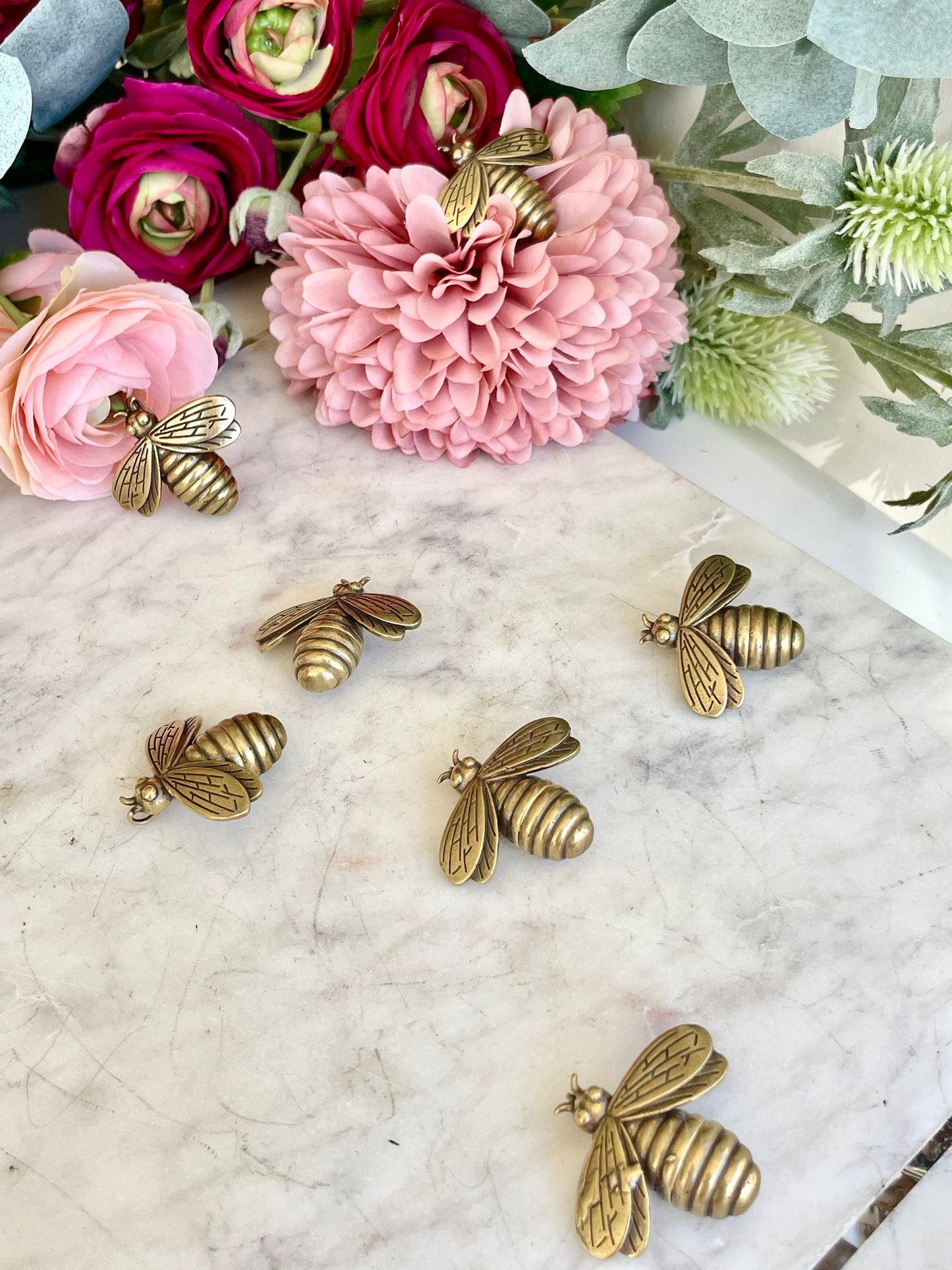 Busy bee good luck charm, Solid brass bumble bee pendant, bee keychain, bumblebee charm good luck, best friend keyring