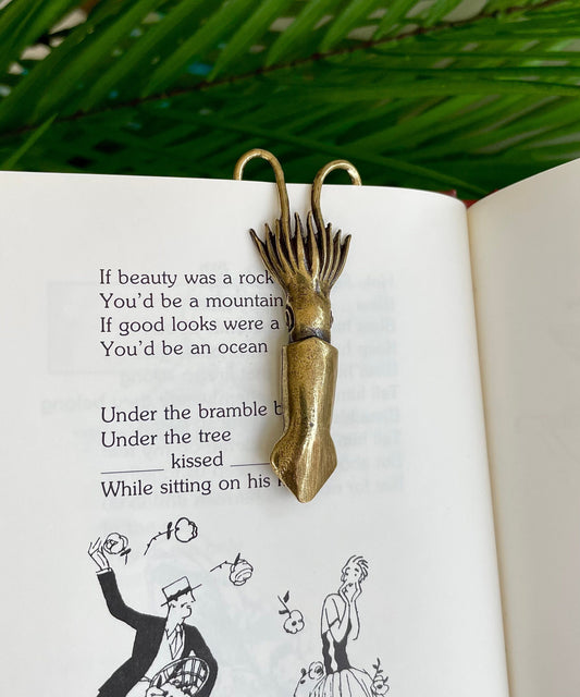 NovelSquid: Solid Brass Squid Decoration for the Office Desktop, Evoking the Wonders of the Sea, Calamari Bookmark