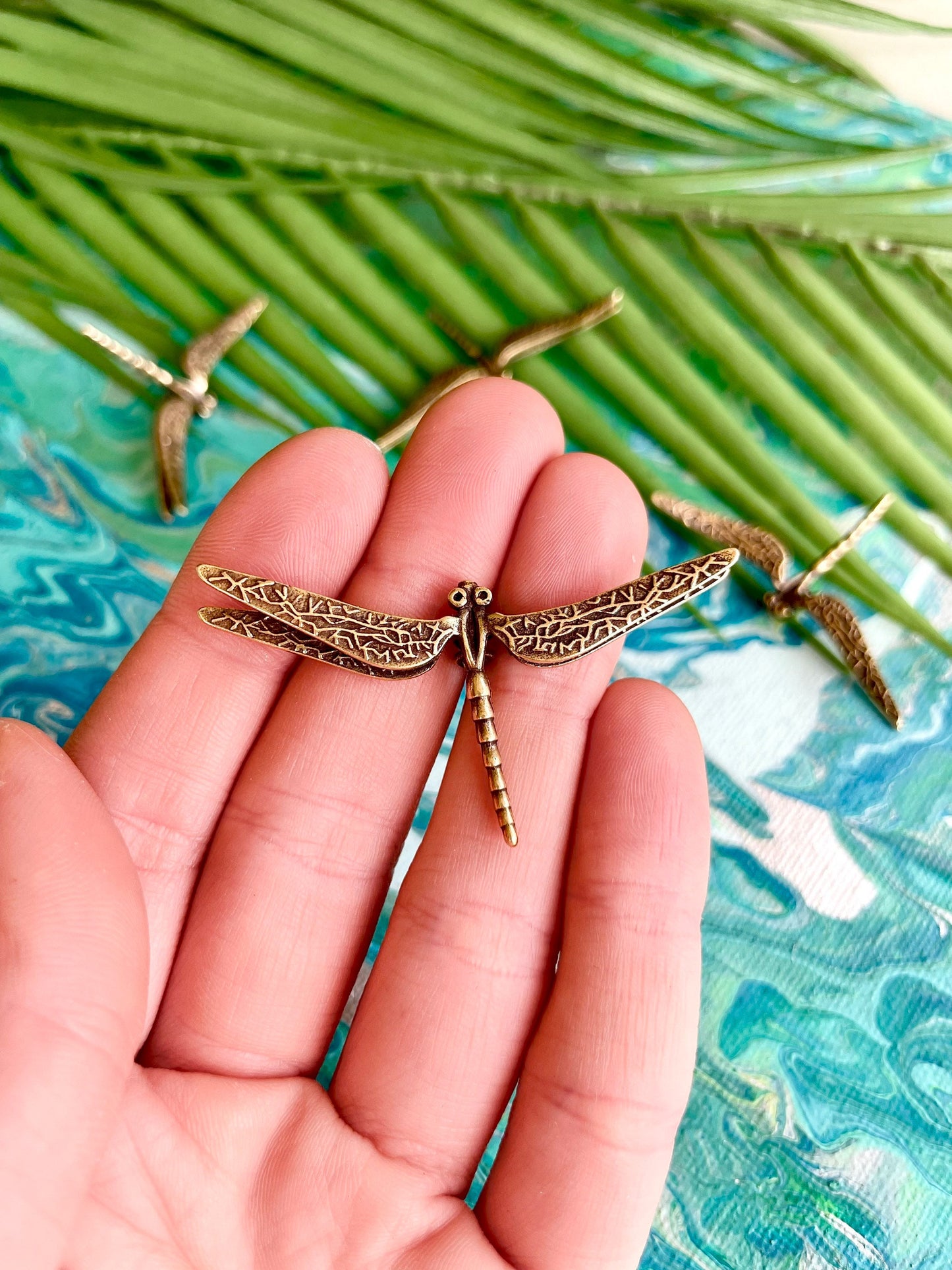 Cute small Dragonfly Plant Pot Decoration, dragonfly figurine, Solid Brass creative dragonfly , Cool gift, Insect club