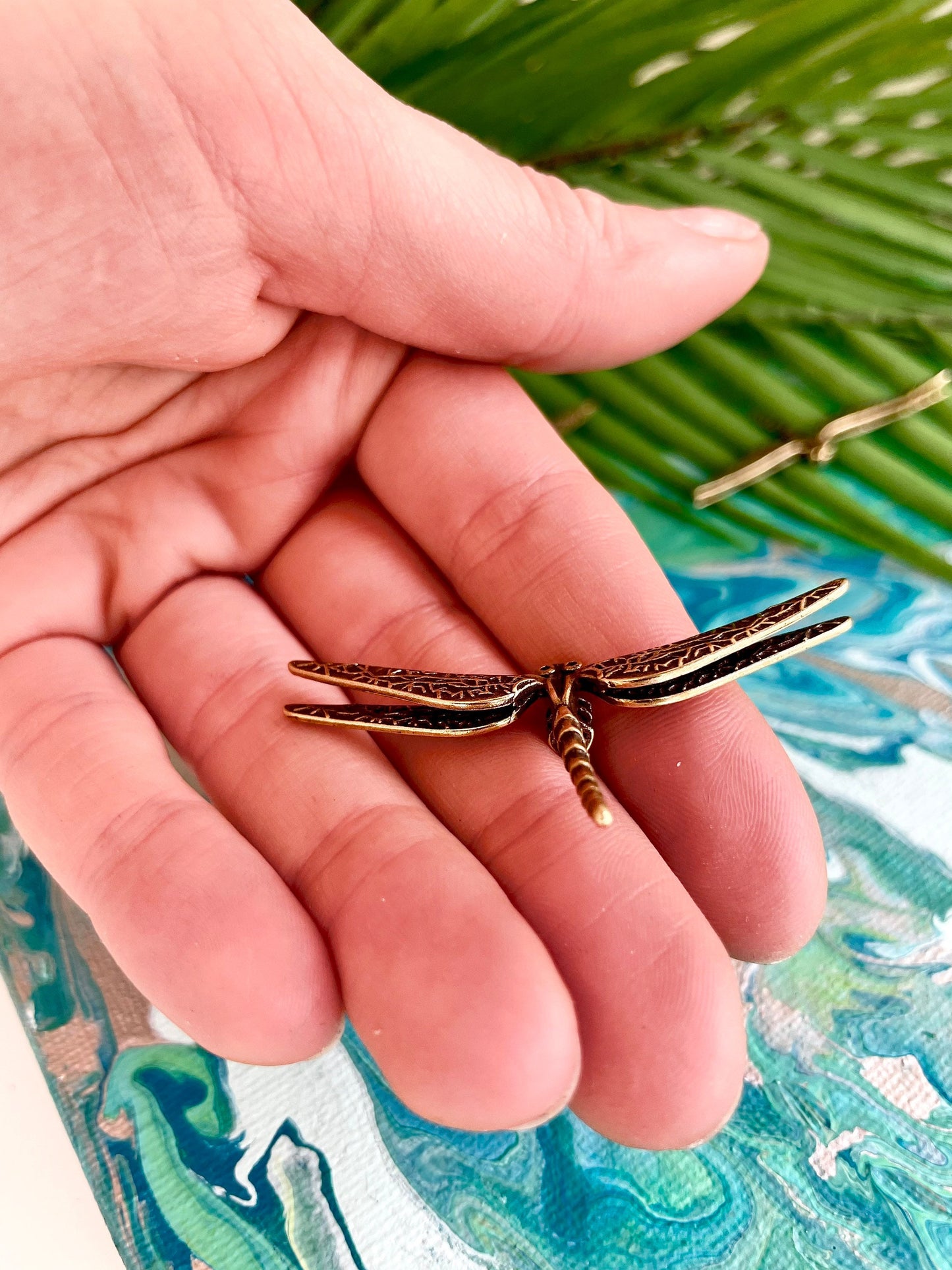 Cute small Dragonfly Plant Pot Decoration, dragonfly figurine, Solid Brass creative dragonfly , Cool gift, Insect club