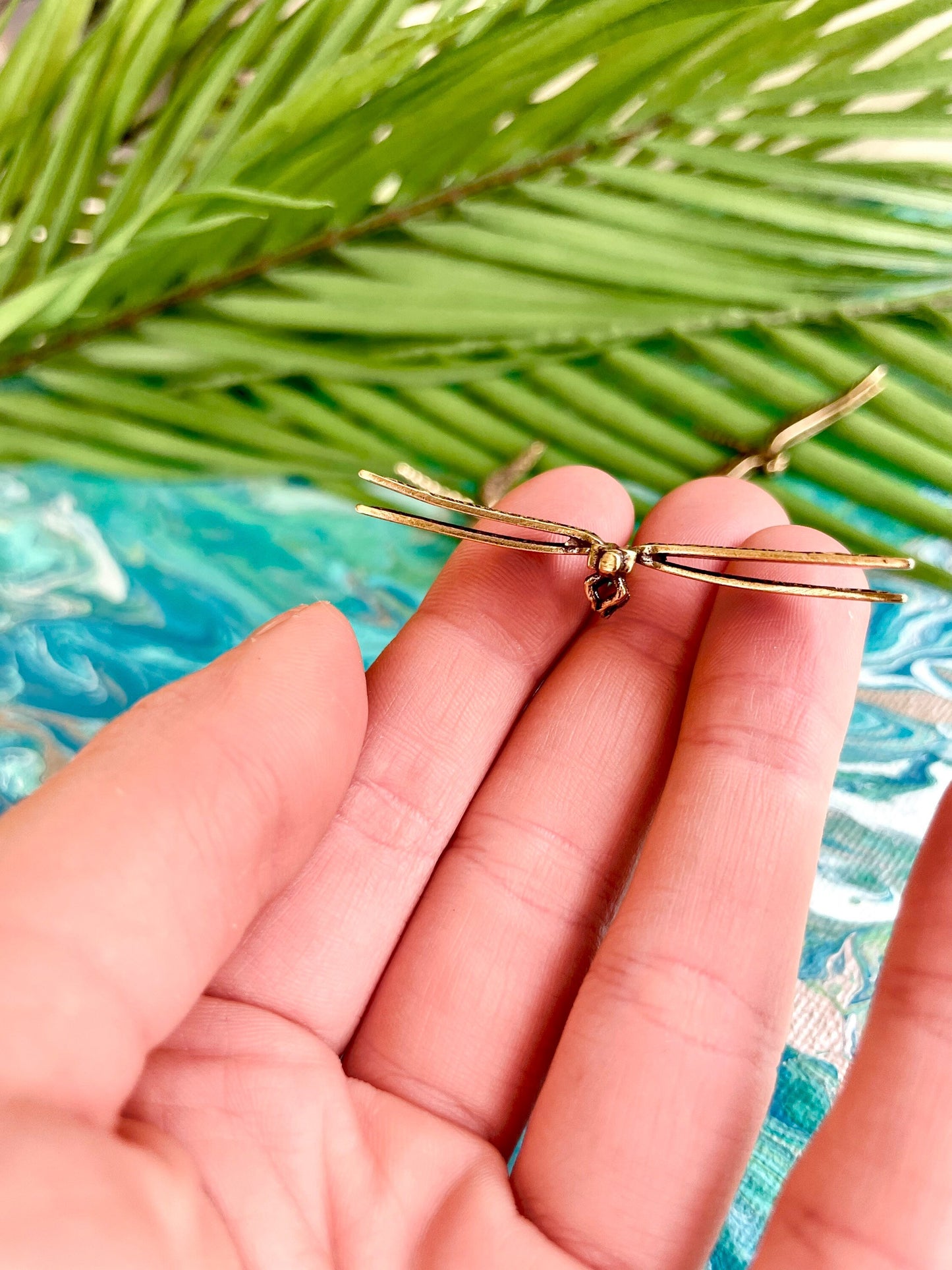 Cute small Dragonfly Plant Pot Decoration, dragonfly figurine, Solid Brass creative dragonfly , Cool gift, Insect club