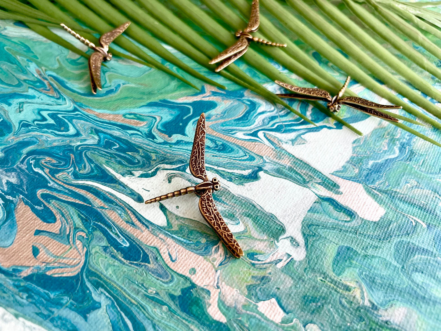 Cute small Dragonfly Plant Pot Decoration, dragonfly figurine, Solid Brass creative dragonfly , Cool gift, Insect club