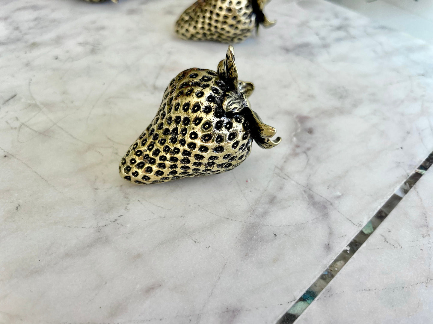 Sweet Harvest Brass Strawberry figurine, Style Solid Brass Strawberry Figurine Paperweight - a Unique and Thoughtful Gift Idea