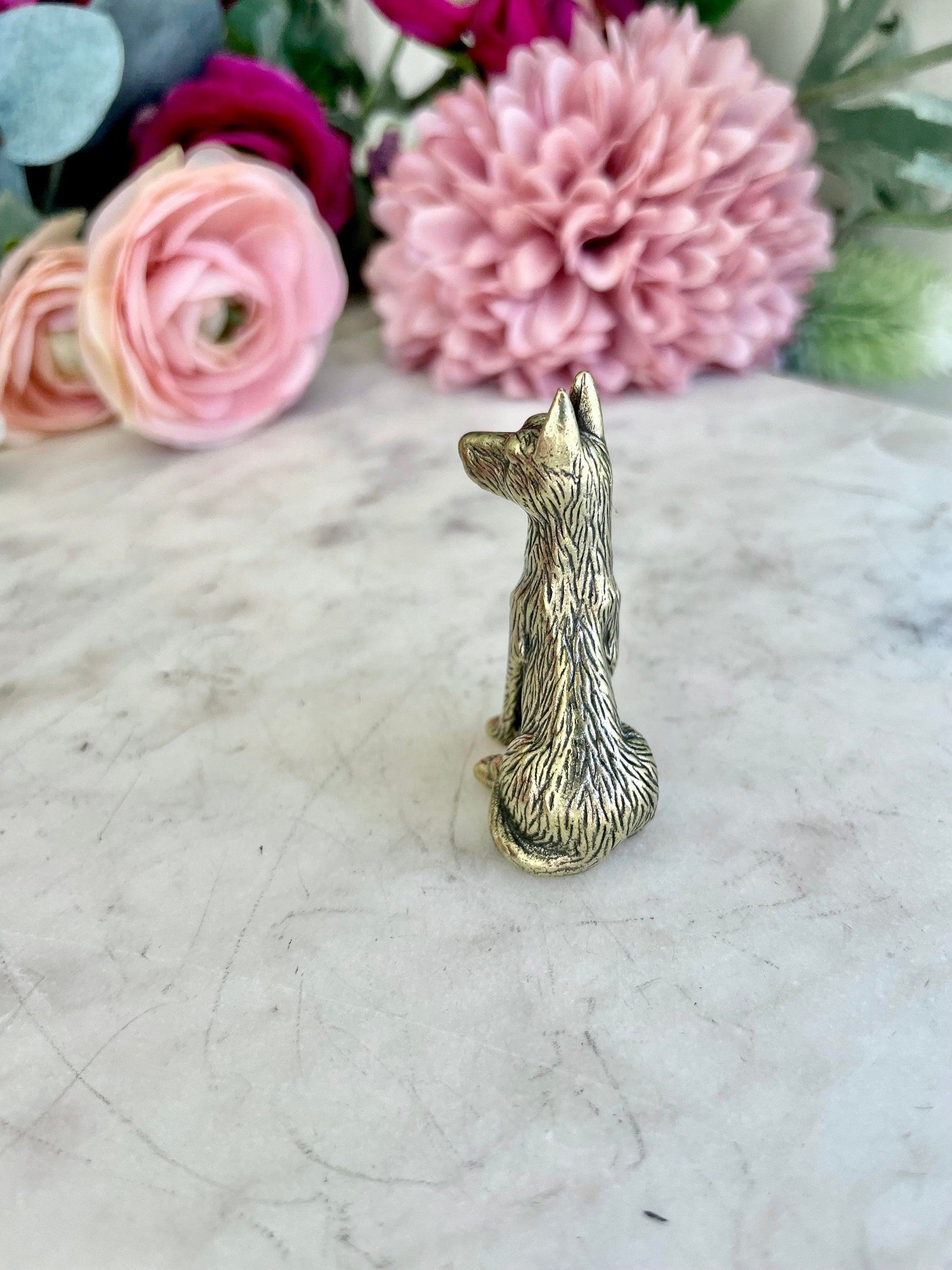 Authentic Dog Solid brass shepherd figurine, metal Picard statue, cooper Berger Picard ornament, wonderful gift for dog lovers
