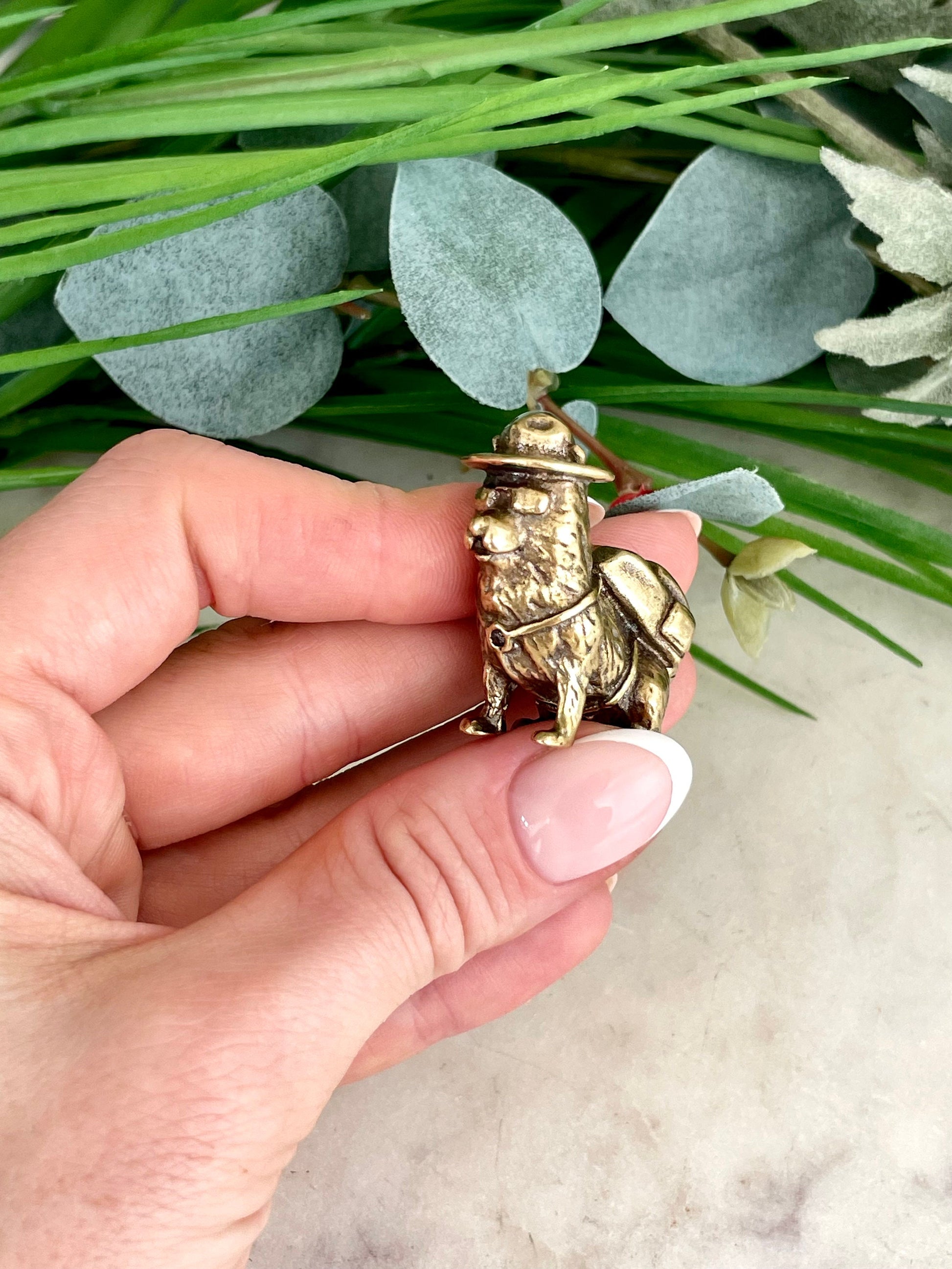 Solid brass Canine companion figurine, Adventurous Shiba Inu metal miniature, the best friend dog gift, Exploit friend desktop ornament