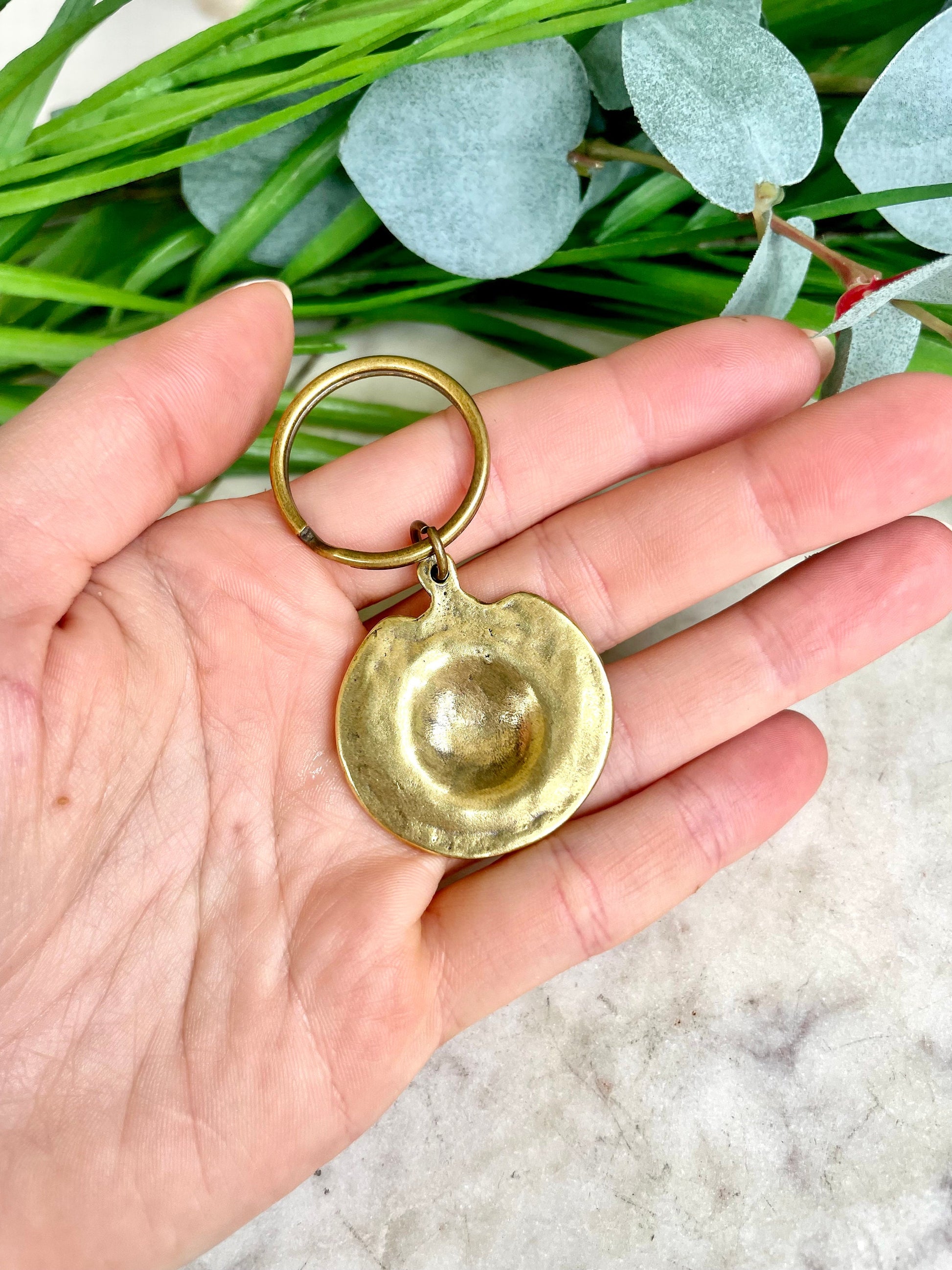 Solid brass Lotus Buddha Keychain, Sun Keyring, sun pendant, summer jewelery, nautical, brass keychain, sun lover gift