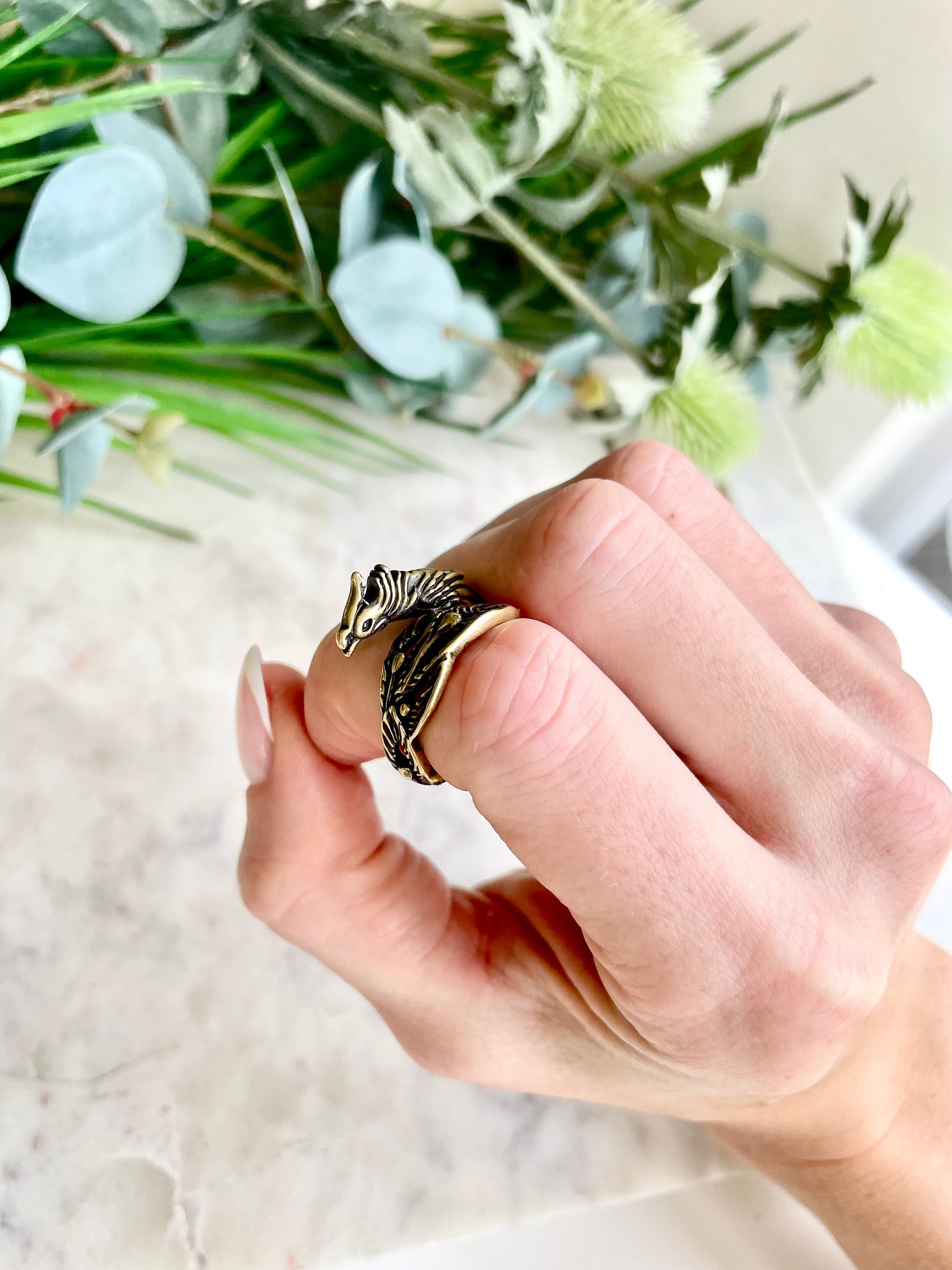 Bird of paradise adjustable Ring, Golden Phoenix ring, bird with a beauttiful tail ring