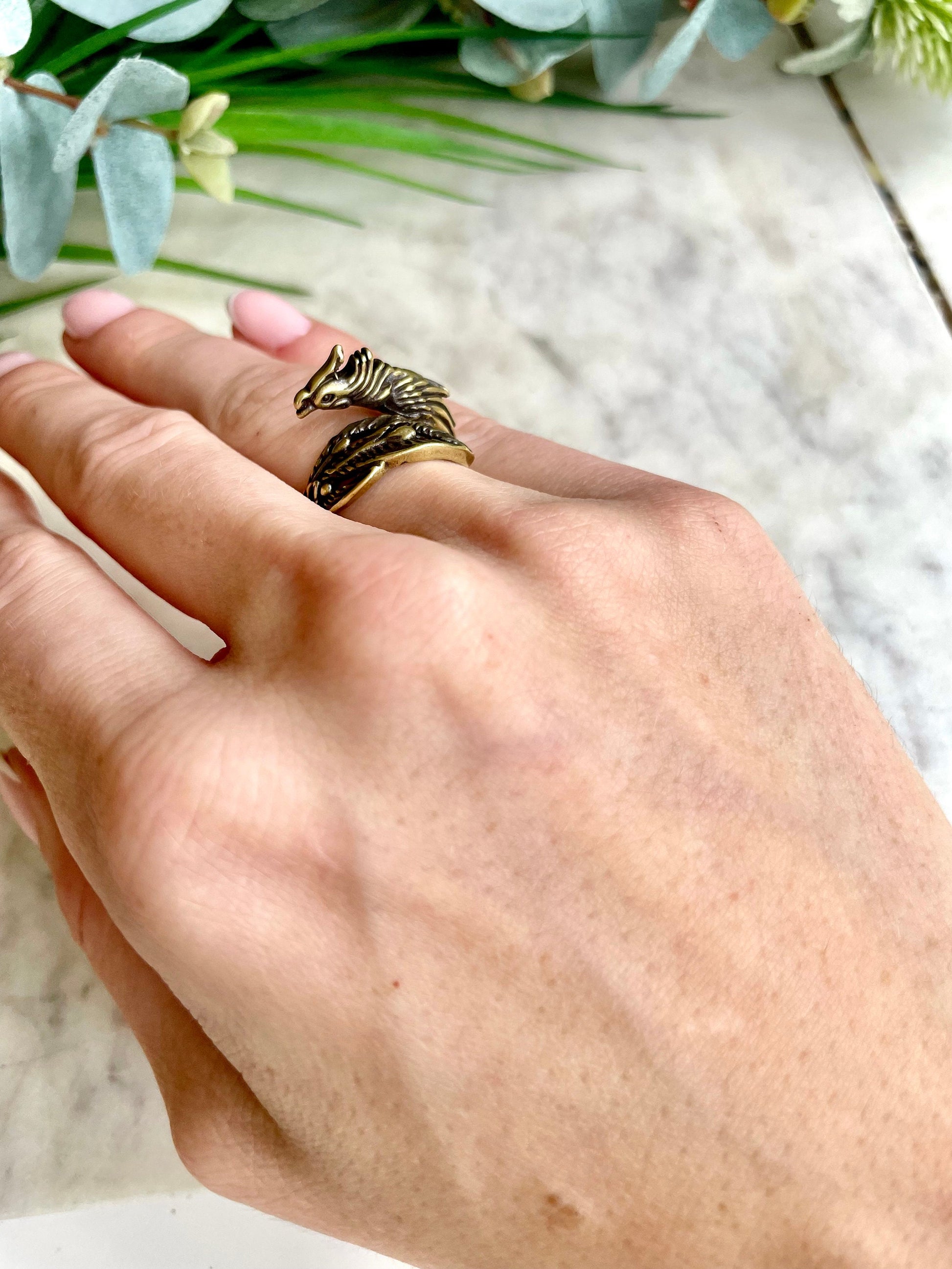 Bird of paradise adjustable Ring, Golden Phoenix ring, bird with a beauttiful tail ring
