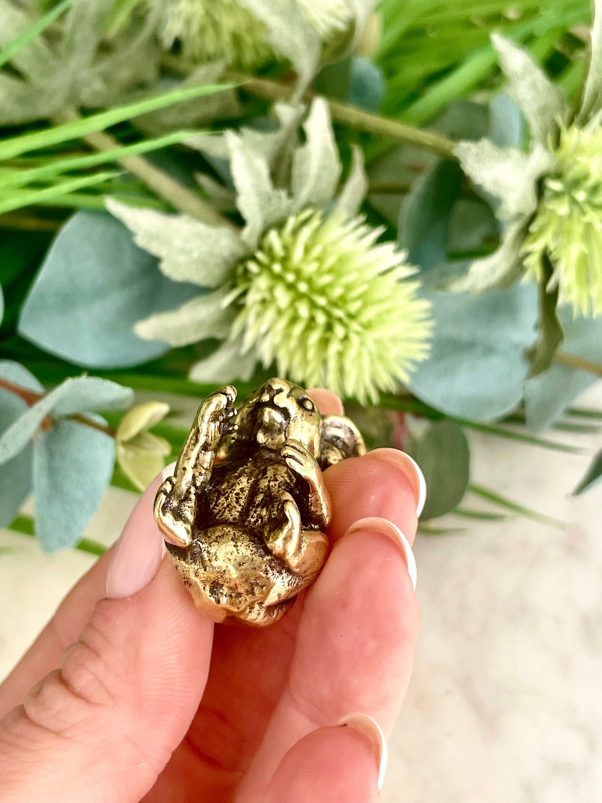 Solid brass Cute Koala Bear Miniature, Australia Habitat ornament, Adorable Koala metal gift
