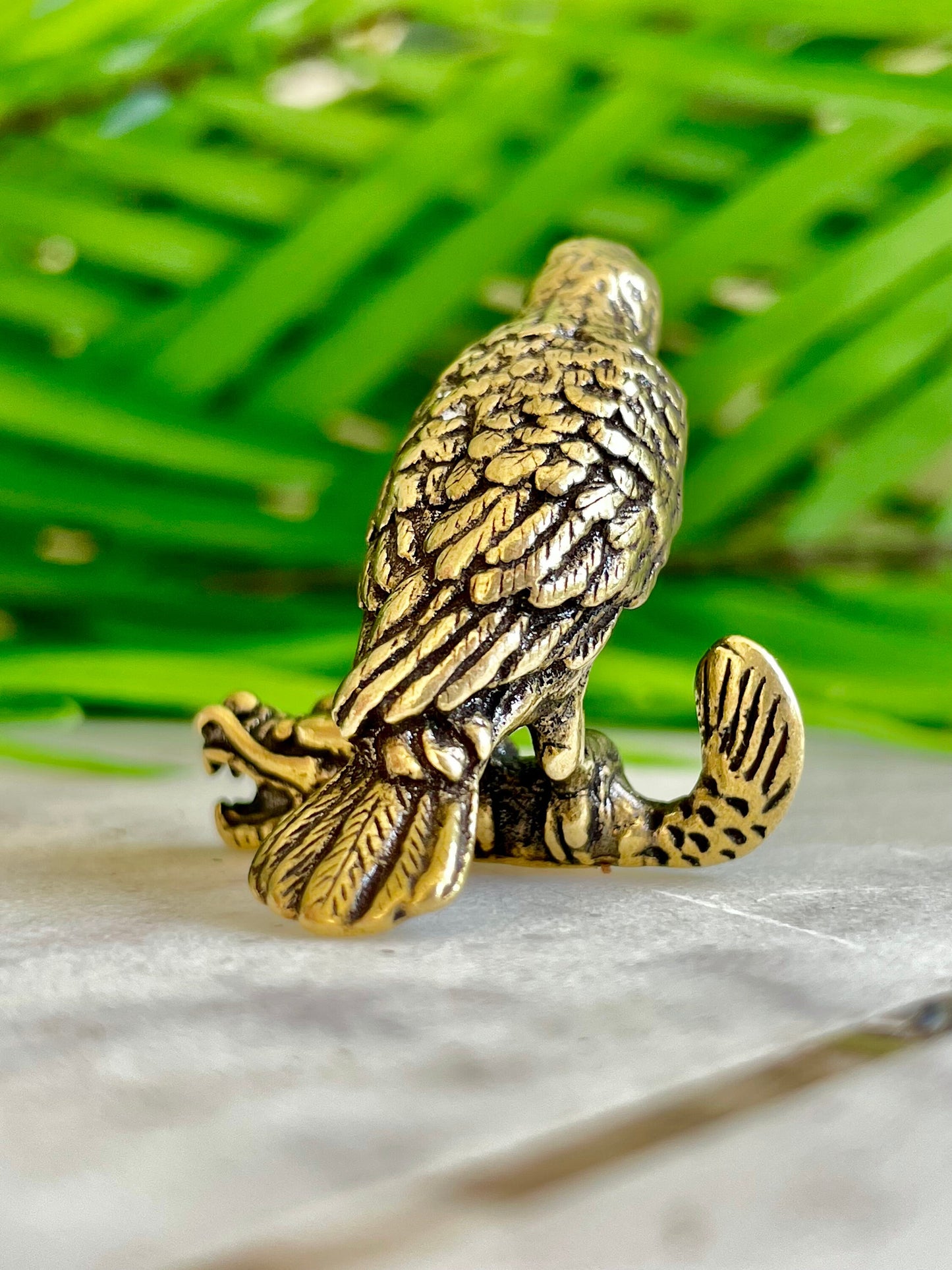 Congo African grey parrot figurine, lifelike fine solid brass Jaco sculpture, Conure Parrot decor, gift for bird lovers