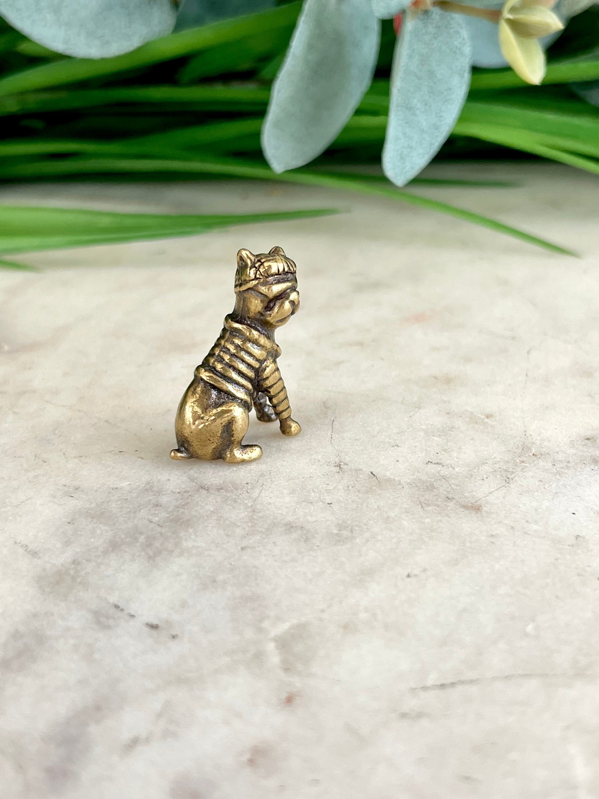 Solid brass boxer puppy figurine, Funny little pug dog miniature, Pug Gifts, Gift for Pug Lover, Pug Mum Gift, Pug Lover Gift