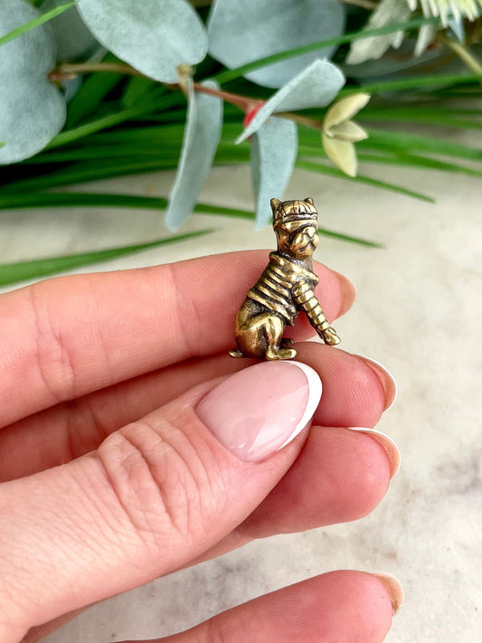 Solid brass boxer puppy figurine, Funny little pug dog miniature, Pug Gifts, Gift for Pug Lover, Pug Mum Gift, Pug Lover Gift