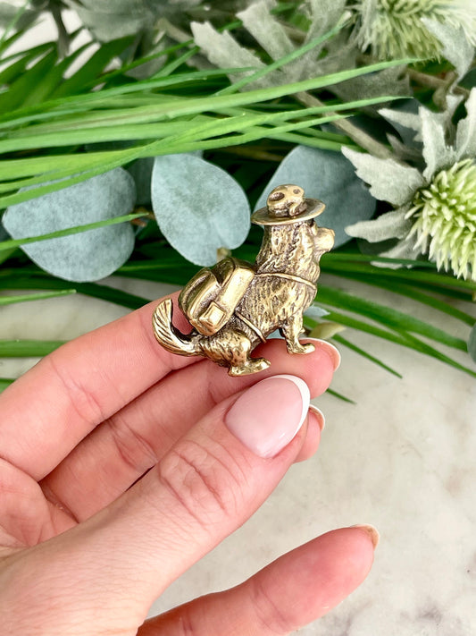 Solid brass Canine companion figurine, Adventurous Shiba Inu metal miniature, the best friend dog gift, Exploit friend desktop ornament