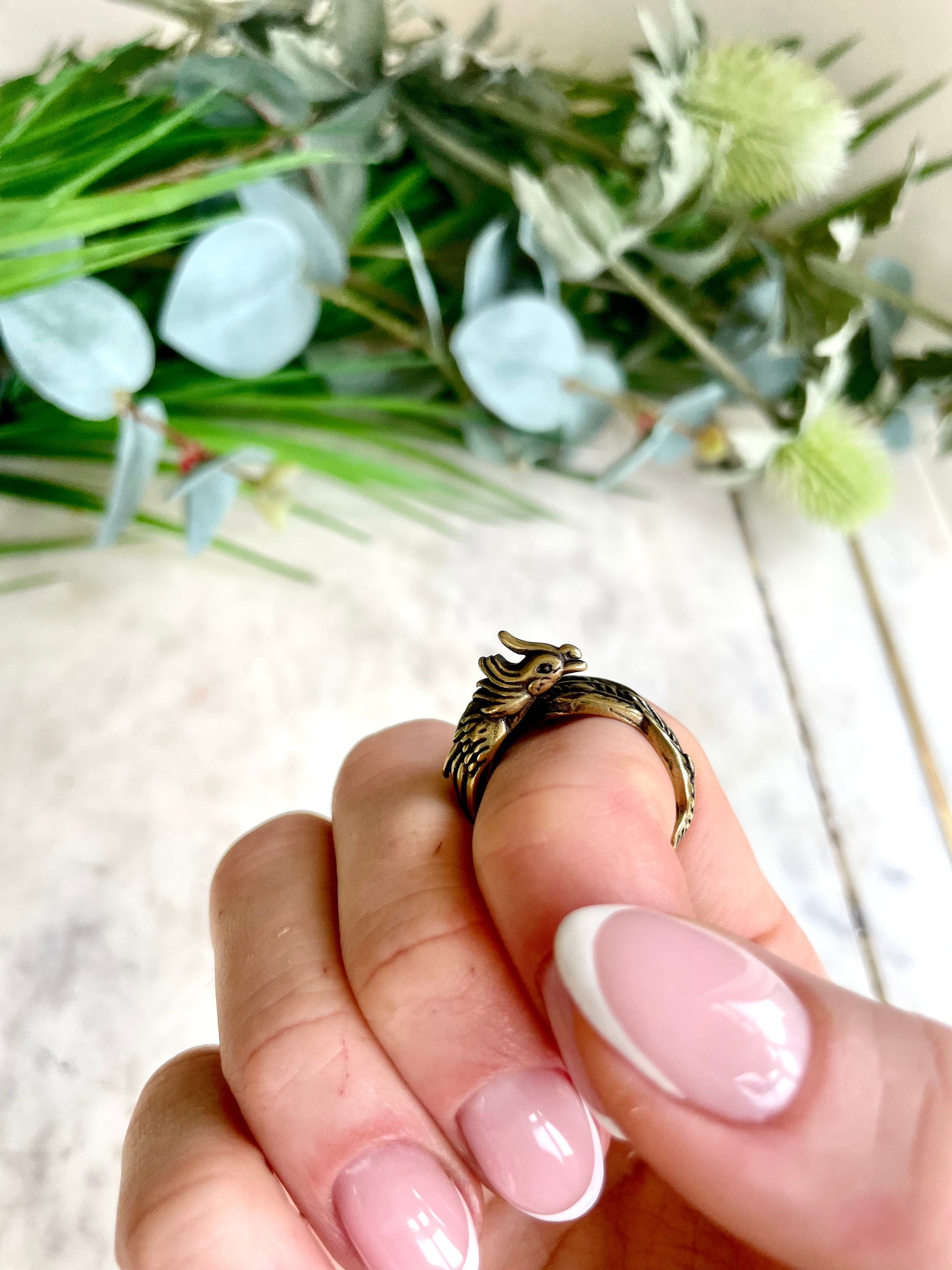 Bird of paradise adjustable Ring, Golden Phoenix ring, bird with a beauttiful tail ring
