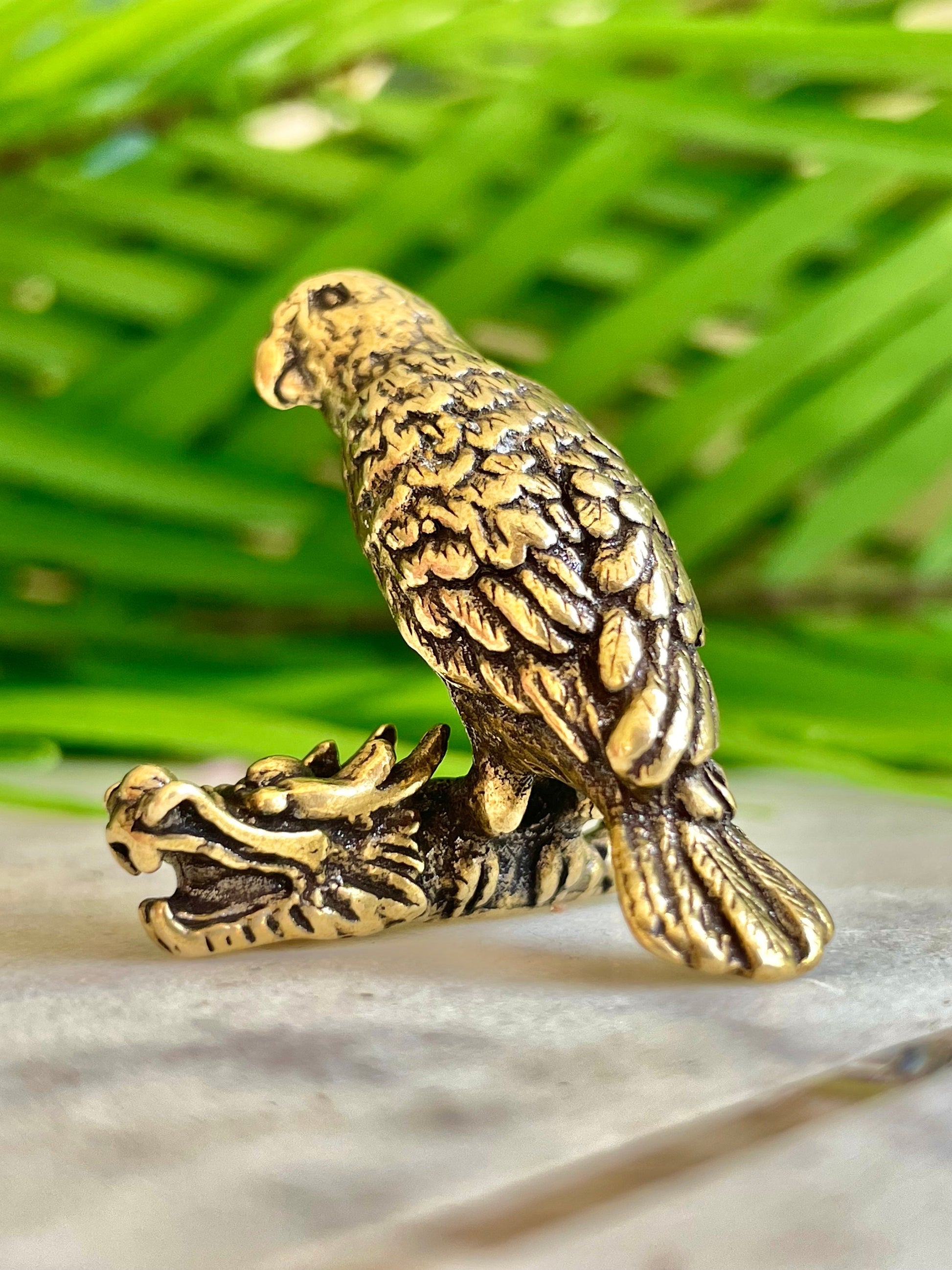 Congo African grey parrot figurine, lifelike fine solid brass Jaco sculpture, Conure Parrot decor, gift for bird lovers