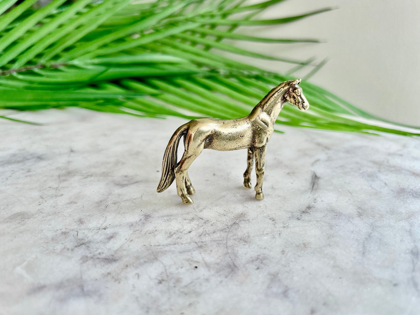 Cool style Solid brass horse figurine, Beautiful horse ornament, mustang statuette, stunning steed miniature