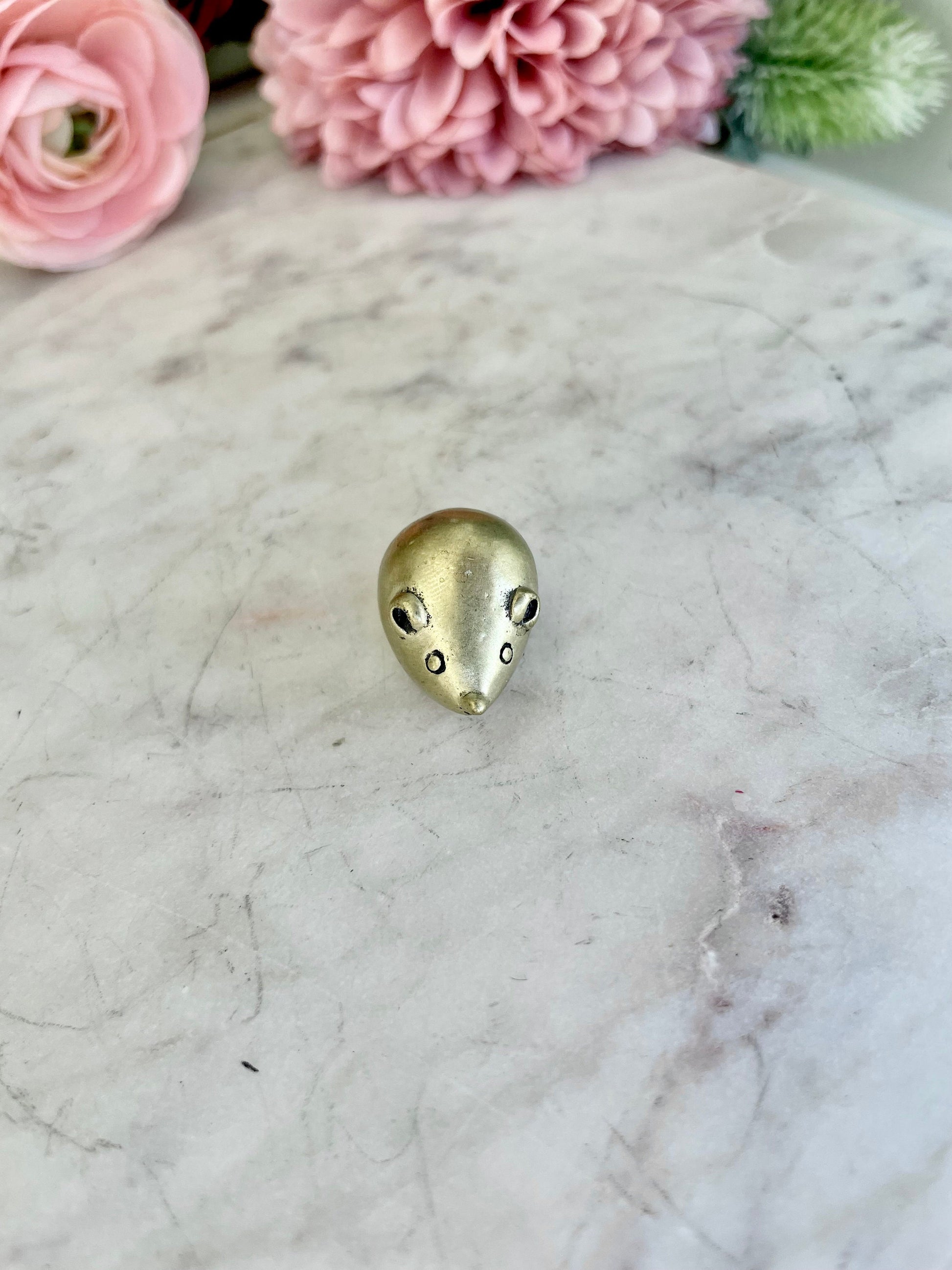 Cool style Solid Brass Cute Fat Little Mouse Figurine, Round Rat Sculpture, Adorable tiny mouse miniature