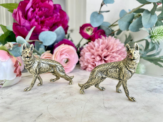 Brass Shepherd dog figurine, shepherd decoration brass statuette, Desktop decoration, sheep-dog statuette, Beautiful gift