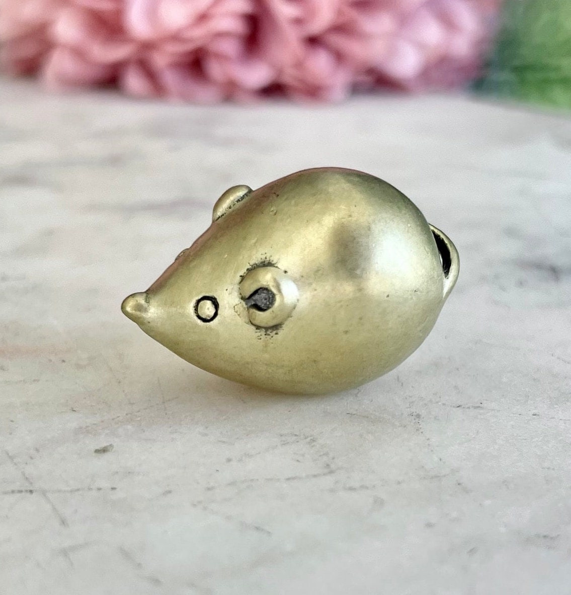 Cool style Solid Brass Cute Fat Little Mouse Figurine, Round Rat Sculpture, Adorable tiny mouse miniature