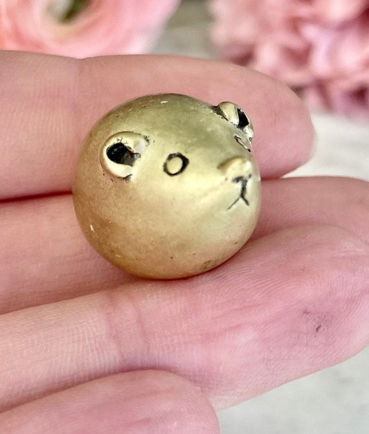 Cool style Solid Brass Cute Fat Little Mouse Figurine, Round Rat Sculpture, Adorable tiny mouse miniature
