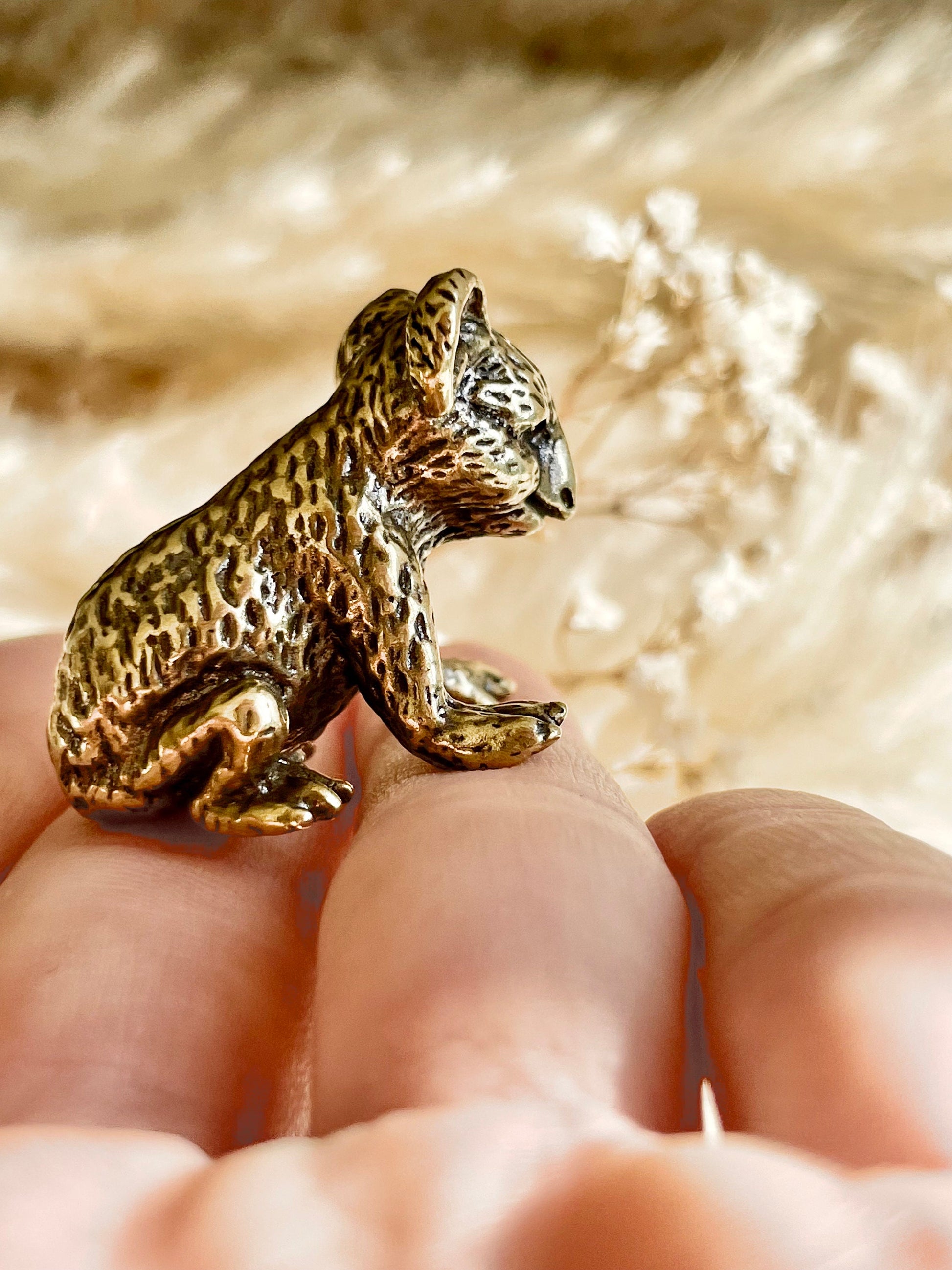 Solid brass Cute Baby Koala Bear Miniature, Australia Habitat ornament, Adorable Koala metal gift