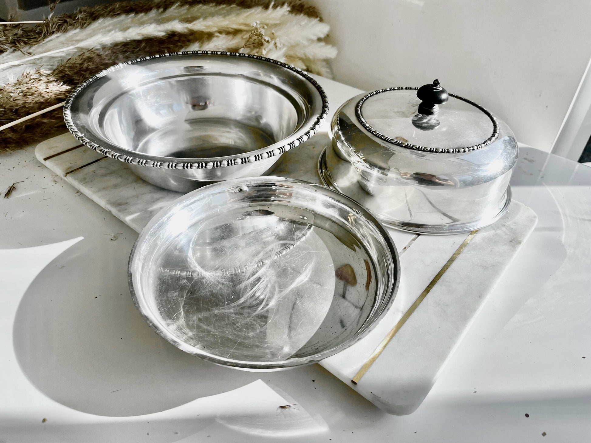 Vintage James Dixon Entree Serving Dish Silver Plated 3 Piece Set, Antique Silver Entrée Dish, Covered Oval Serving Dish