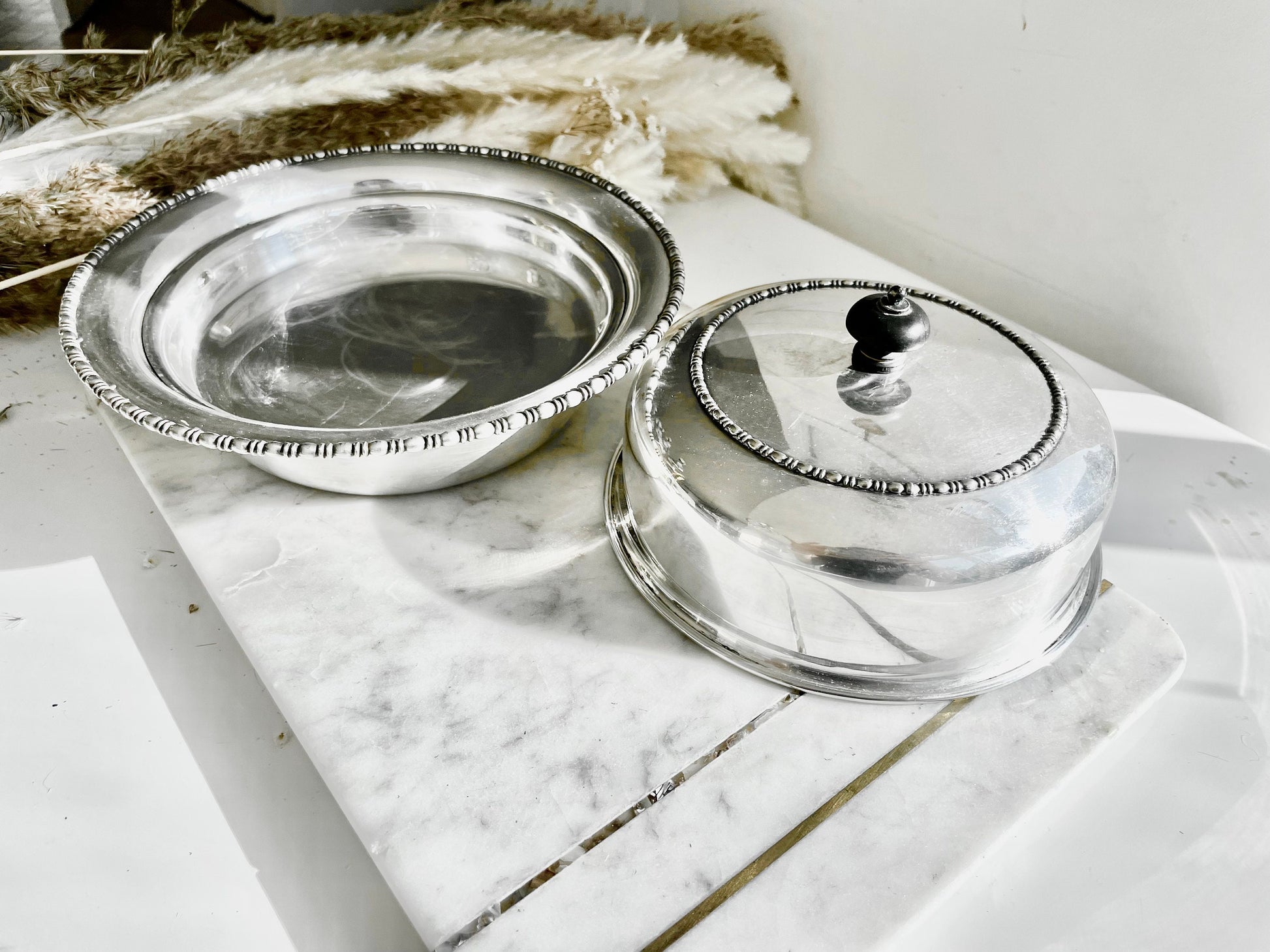 Vintage James Dixon Entree Serving Dish Silver Plated 3 Piece Set, Antique Silver Entrée Dish, Covered Oval Serving Dish