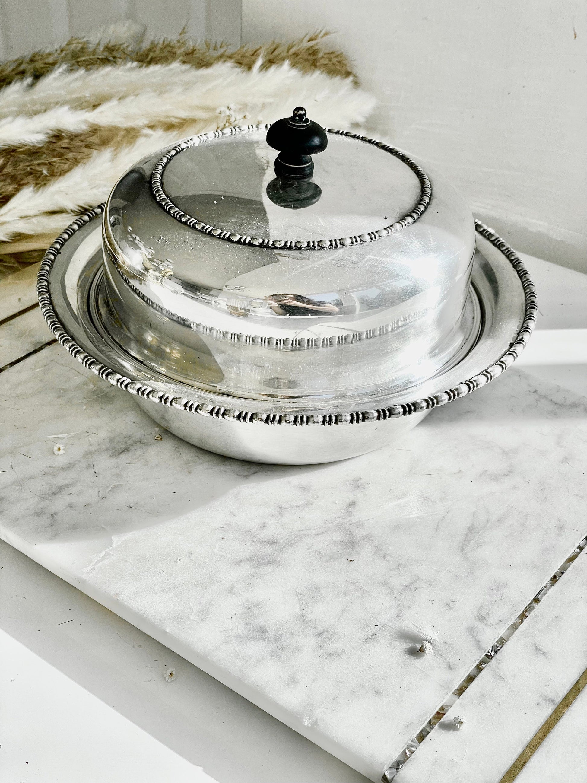 Vintage James Dixon Entree Serving Dish Silver Plated 3 Piece Set, Antique Silver Entrée Dish, Covered Oval Serving Dish