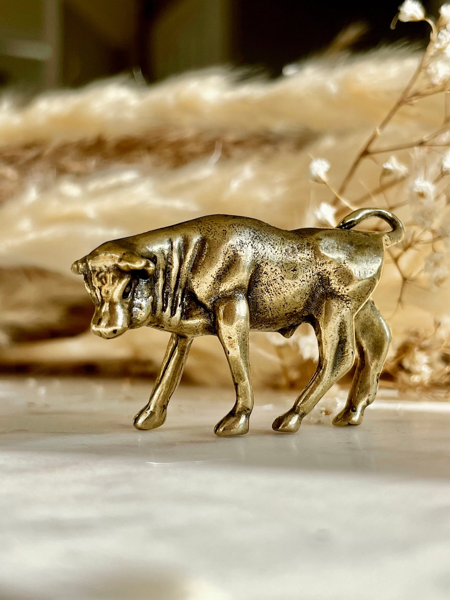 Solid Brass Wall street bull sculpture, Brass ox figurine, Solid Brass Bull Statues, cow Sculpture, Ornaments Ox Cow Figure Statue