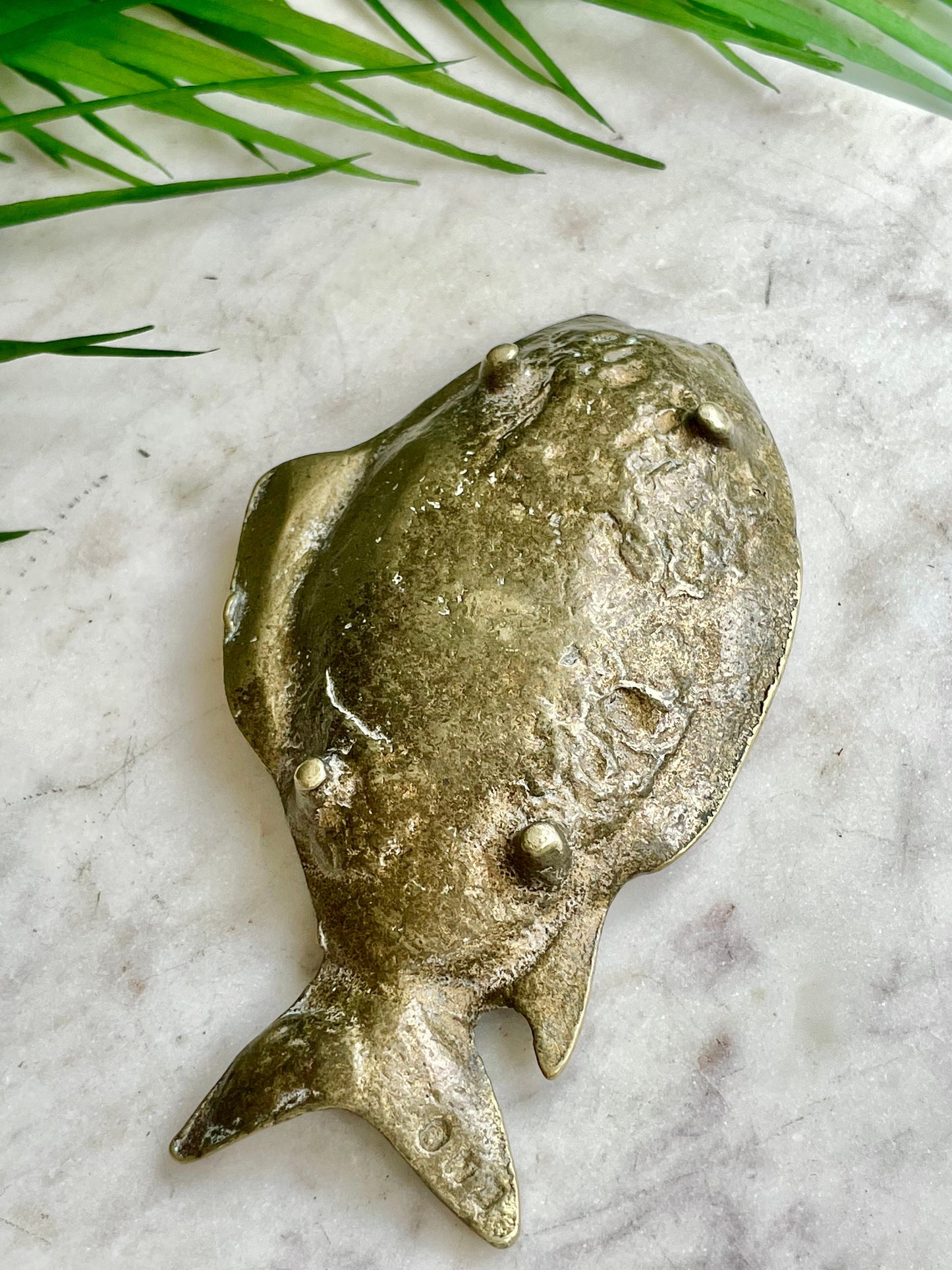 Vintage French Brass Fish Dish Basin Bowl Catch All Jewellery Jewelry Ornament Figurine Dressing Table circa 1960-70’s