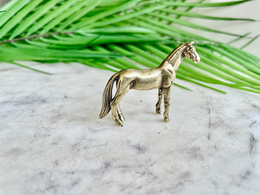 Cool style Solid brass horse figurine, Beautiful horse ornament, mustang statuette, stunning steed miniature
