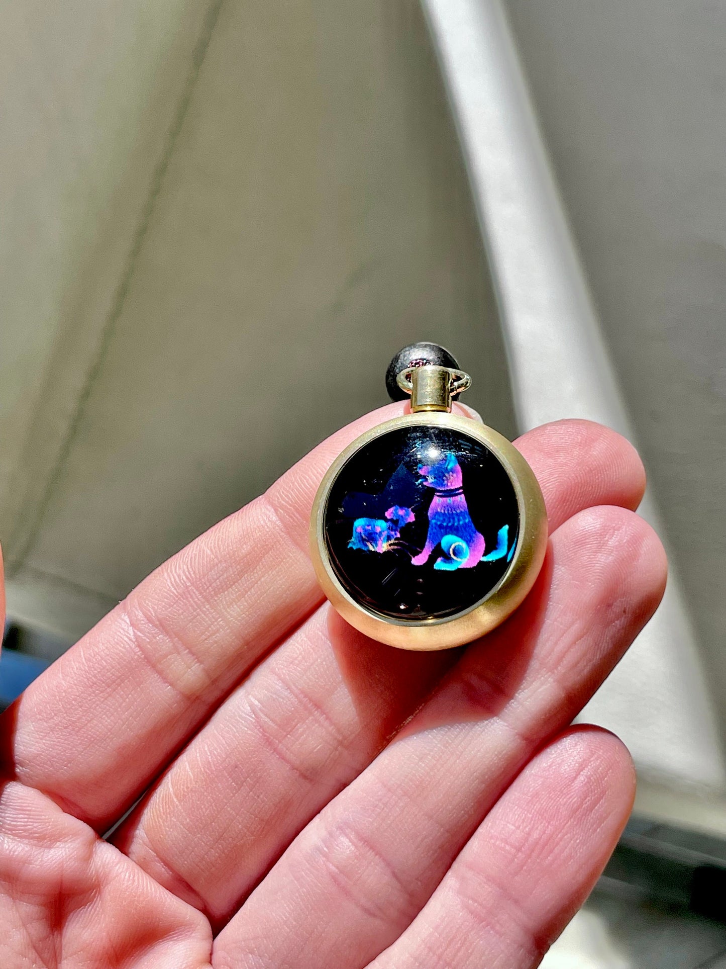Luminous Brass and Lampwork Twelve Zodiac Turning Pendant keychain , Glow in the Dark, Good Luck Hand-woven Rope Chinese Horoscope Ornament